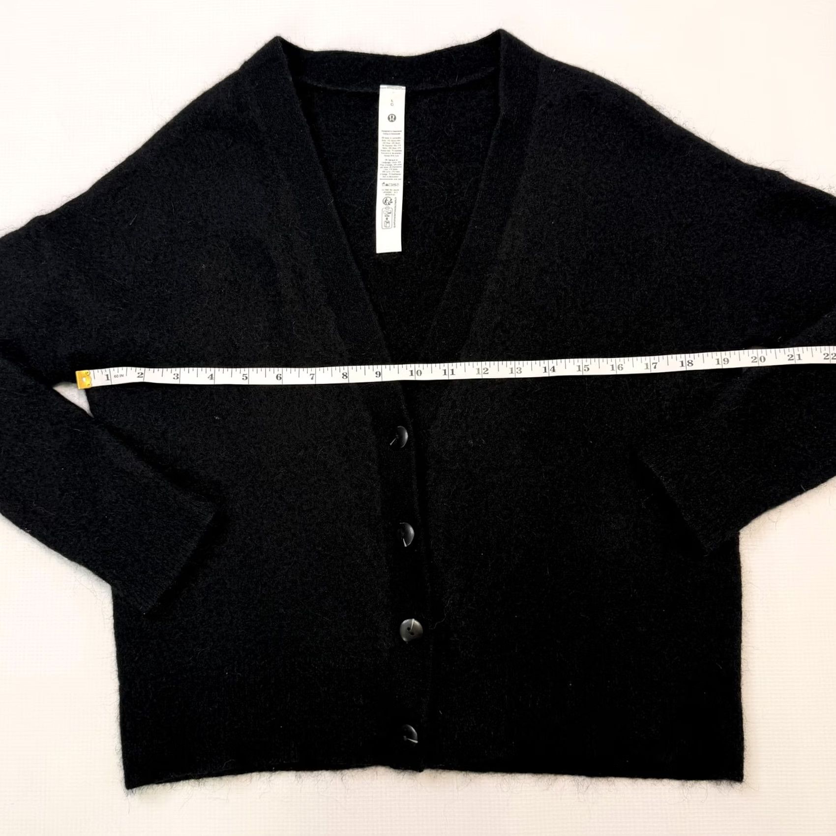 Vintage Lululemon Cardigan Sweater Womens L Black V-Neck Knit Button Front Extra-Slim Knit Stretch Vintage No Size L / US 10 / IT 46 - 6 Thumbnail