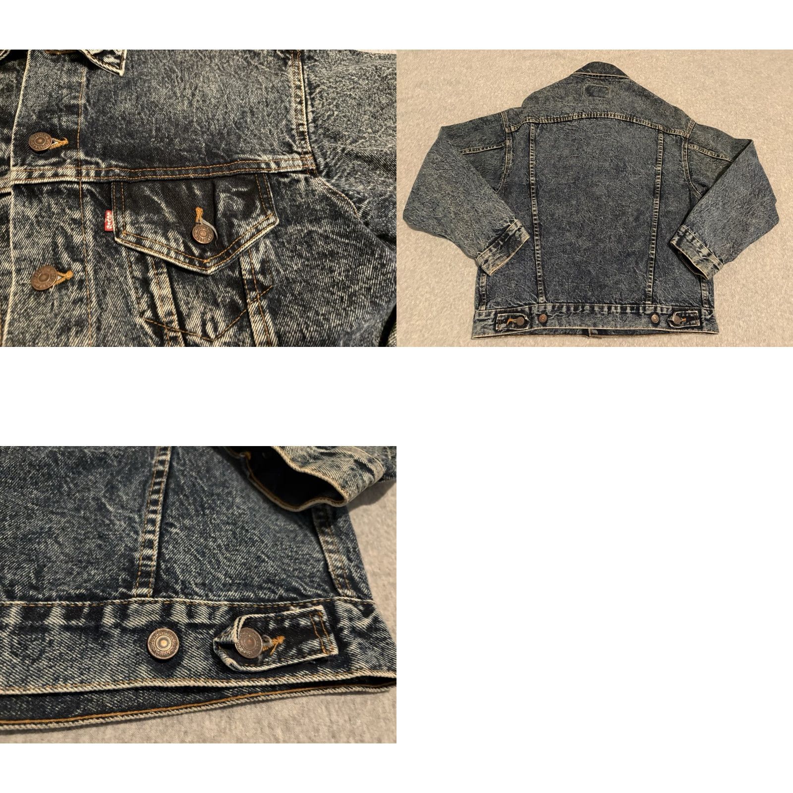 Levi's VINTAGE Levi's Denim Jacket 70507 0227 Acid Wash Blue Medium Trucker Jacket Mens Jeans Coat Size US 31 - 8 Thumbnail