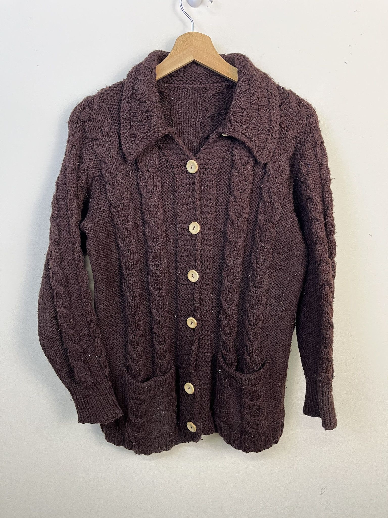 Other Vintage Knit Sweater Thick Cableknit Cardigan Size S Size US S / EU 44-46 / 1 - 1 Thumbnail