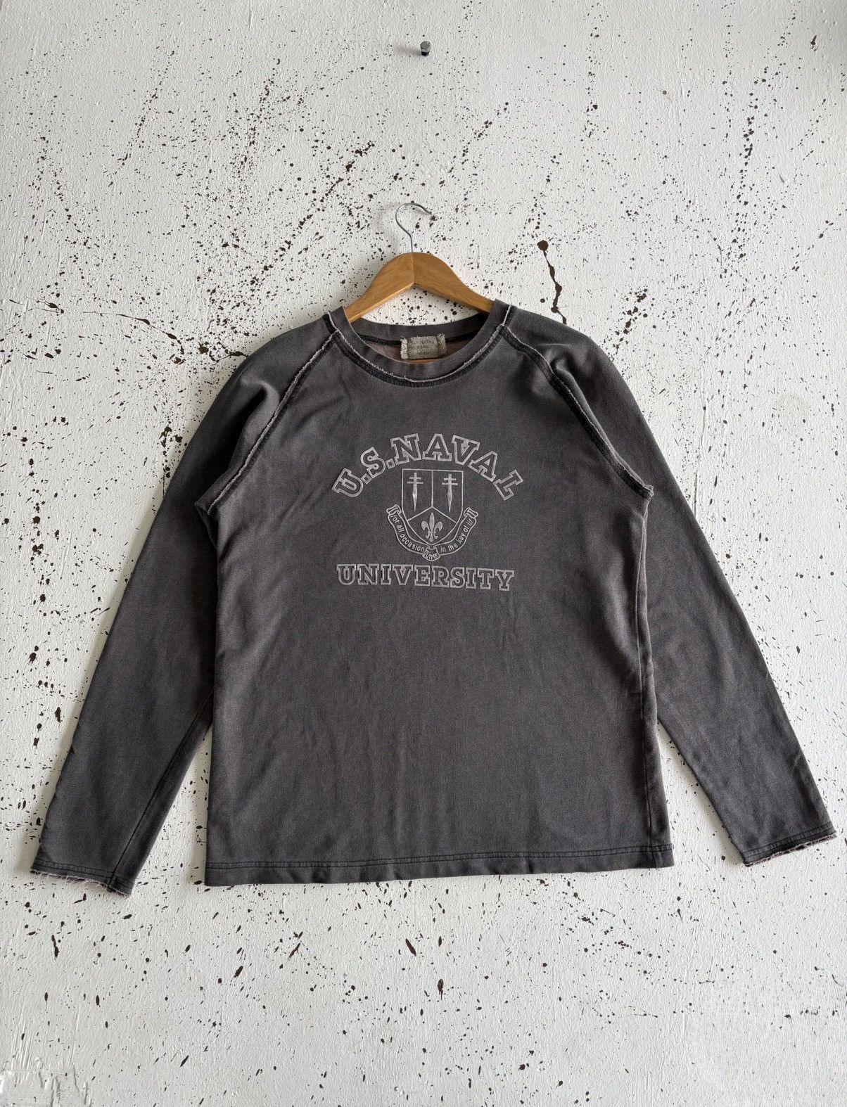 Vintage Vintage US NAVAL UNIVERSITY Long Sleeve Tshirt Size US M / EU 48-50 / 2 - 2 Thumbnail
