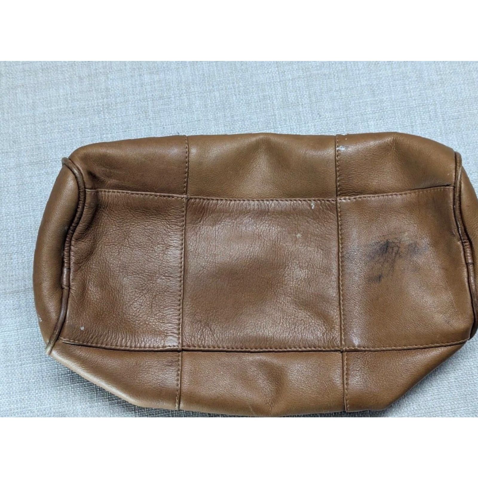 Vintage VINTAGE ARIZONA CUP leather TOILETRY BAG brown MEN Small Leather Tote 5" tall 12" across 7" wide Size ONE SIZE - 3 Thumbnail