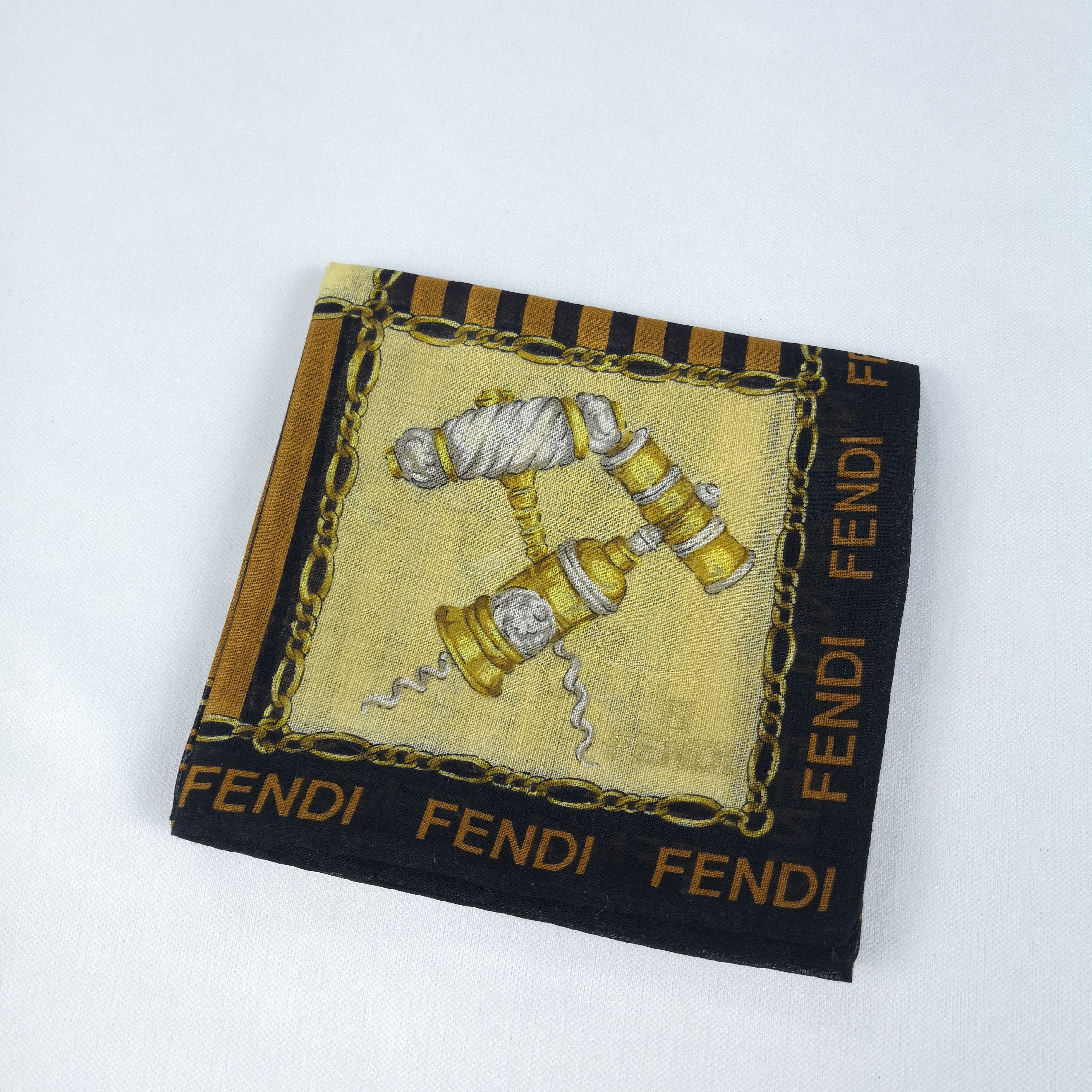 Japanese Brand Vintage Fendi Handkerchief Neckerchief Bandana - AC72060 Size ONE SIZE - 4 Thumbnail