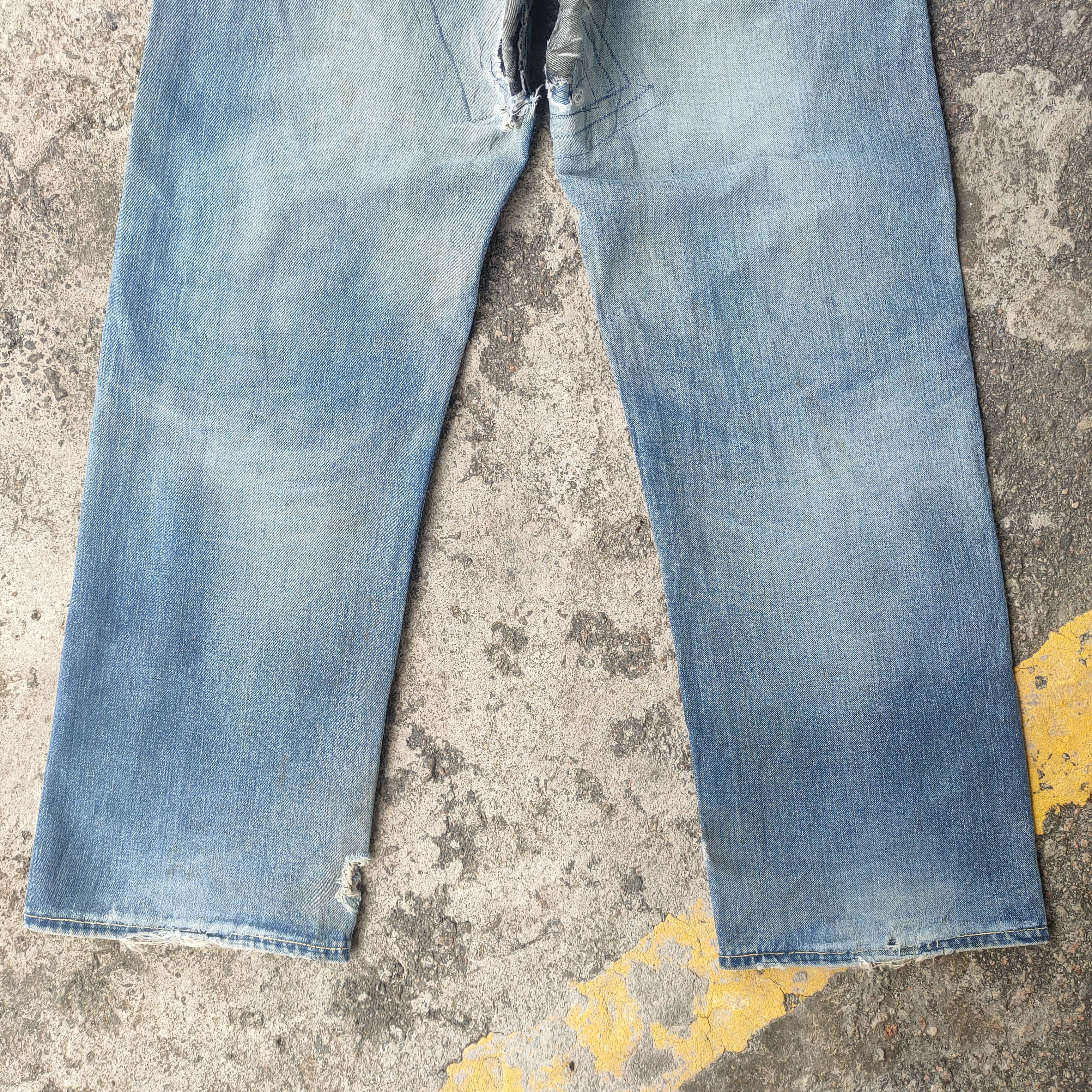 Union LA VINTAGE UNION MADE SELVEDGE FADED RIPPED JEANS DENIM PANTS Size US 34 / EU 50 - 14 Thumbnail