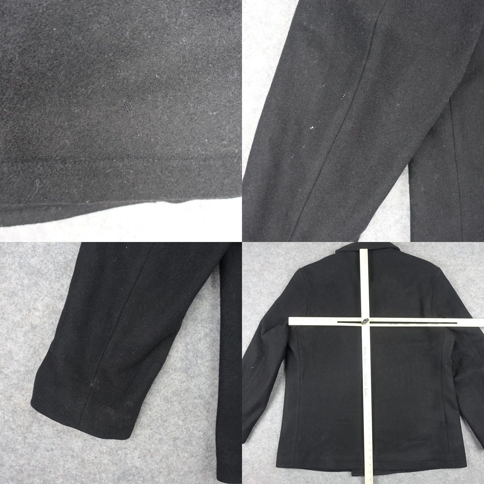 J.Crew J.Crew Coat Mens XL Black Wool Pea Double Breasted Anchor Buttons Plaid Jacket Size US XL / EU 56 / 4 - 10 Thumbnail