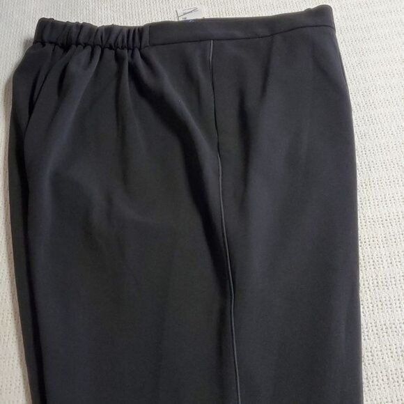 Calvin Klein Calvin Klein Black Trimmed Satin High Rise Elastic Pocketed Size 39" - 4 Thumbnail