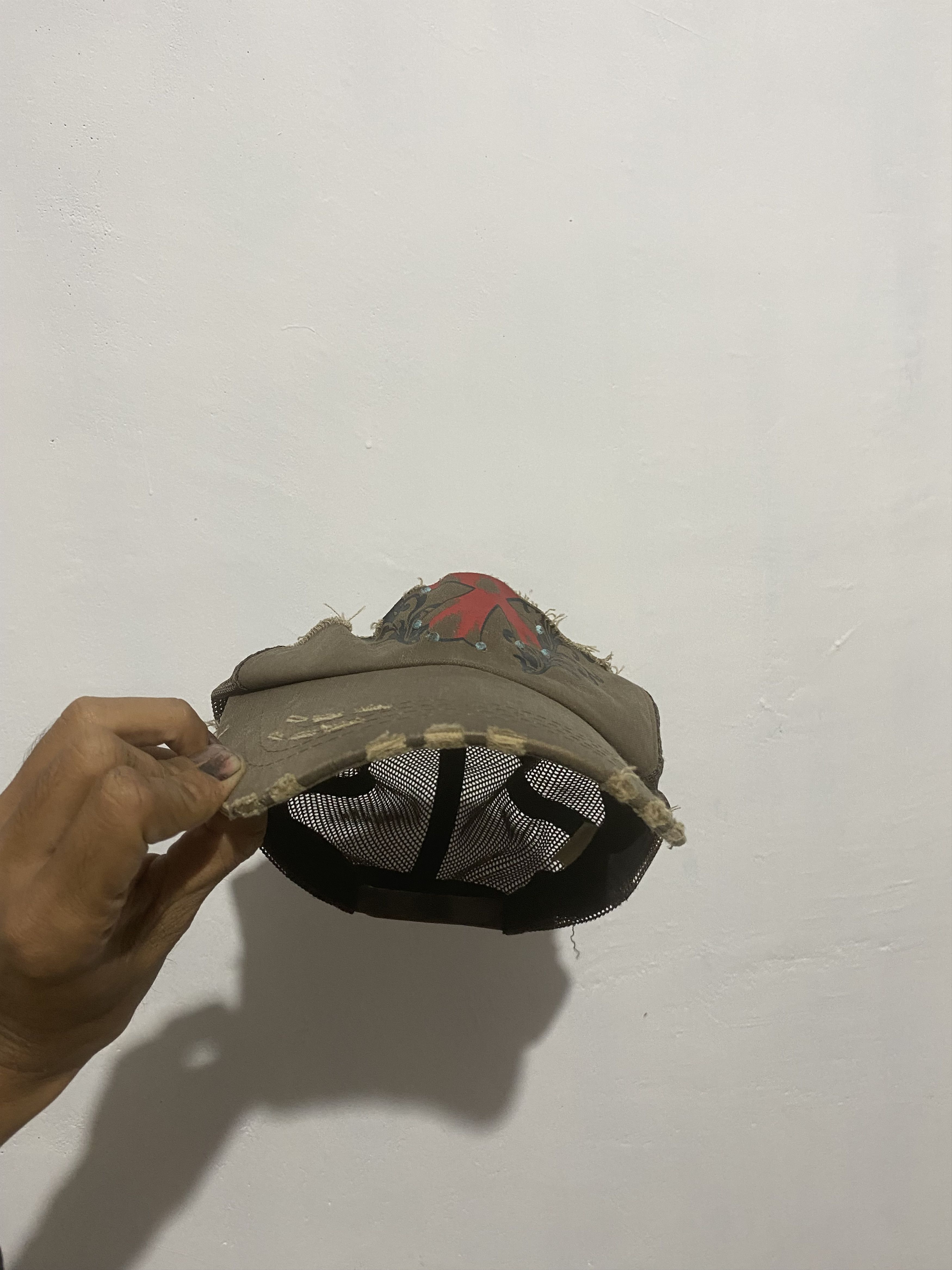 If Six Was Nine × Japanese Brand Y2K Poem Trucker Hats distressed cut out Size ONE SIZE - 8 Thumbnail