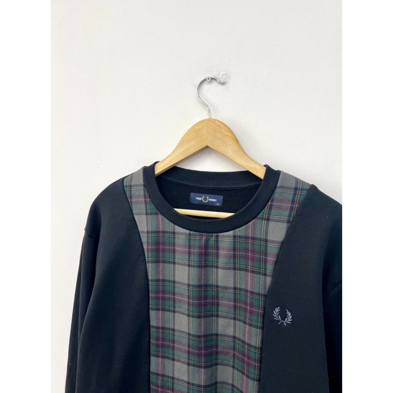 Fred Perry Fred Perry Sweatshirt Bedford Black Tartan Check Crew Neck Pullover Mens 2XL Long Sleeve Cotton Polyester Logo Size US XXL / EU 58 / 5 - 2 Thumbnail