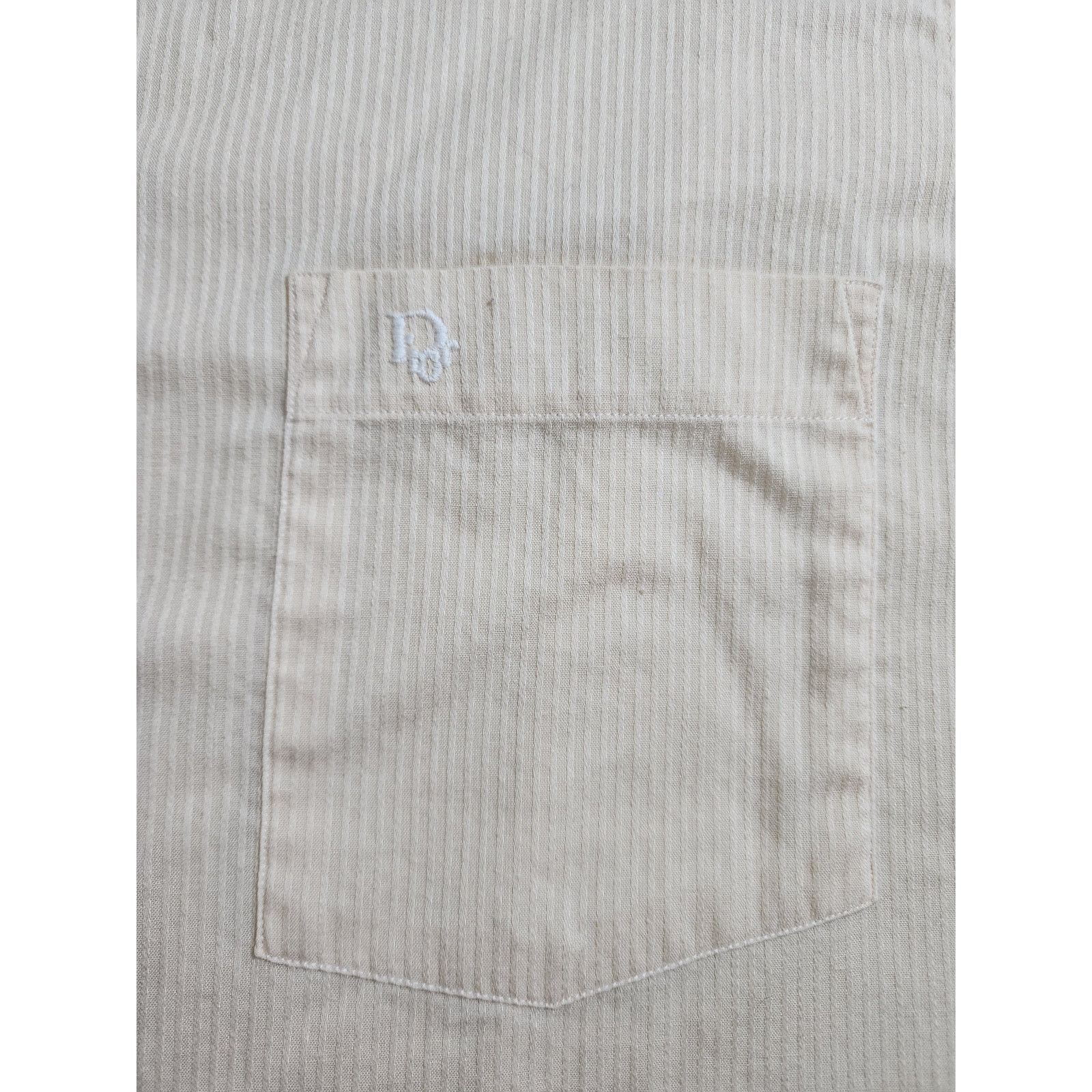 Dior Christian Dior Vintage Short Sleeve Shirt 15 M Cream Yellow Size US M / EU 48-50 / 2 - 4 Thumbnail