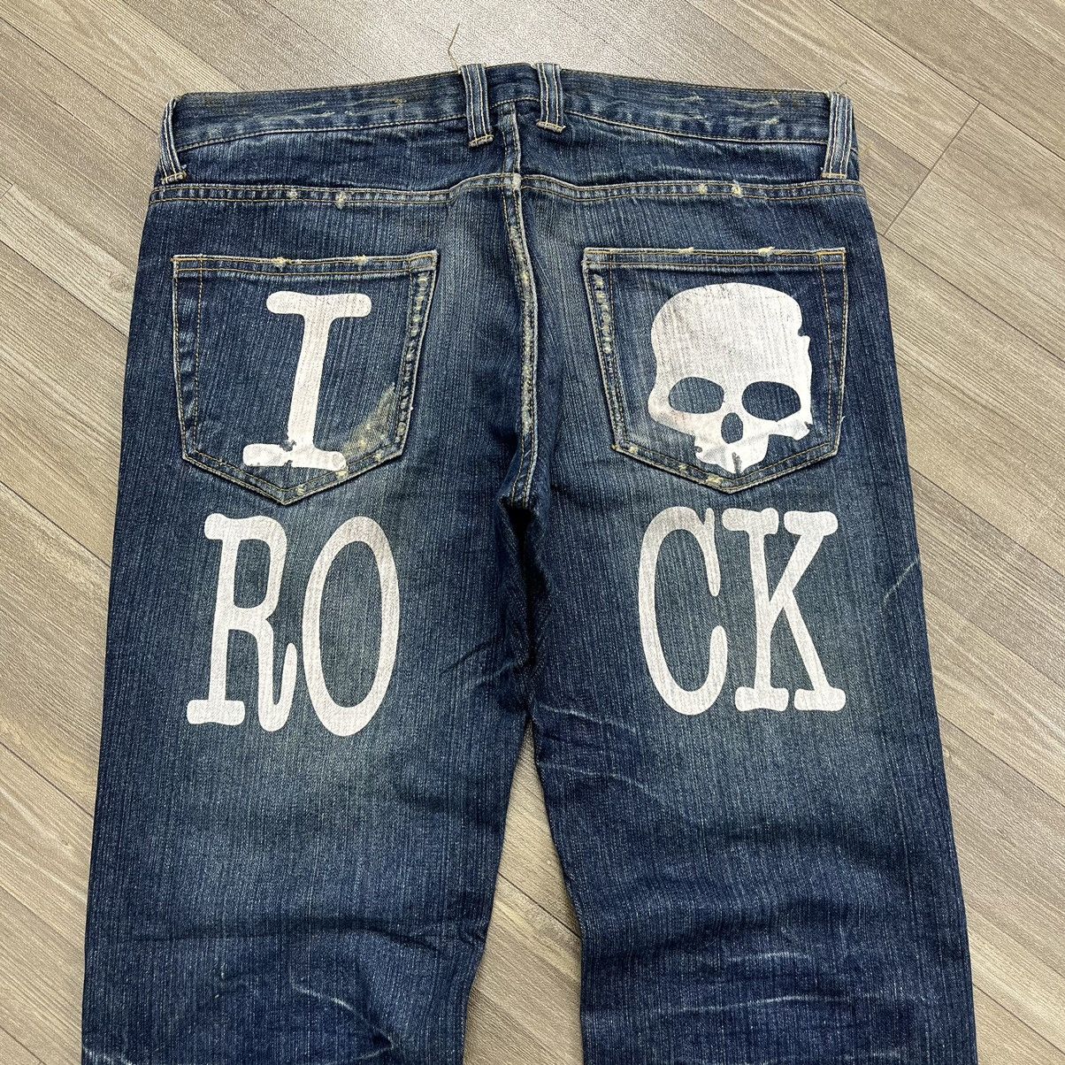 If Six Was Nine × Japanese Brand × Le Grande Bleu (L.G.B.) Y2K I ☠️ Rock Limited Distressed Skulls Blue Jeans Lgb Goa Size US 34 / EU 50 - 2 Thumbnail