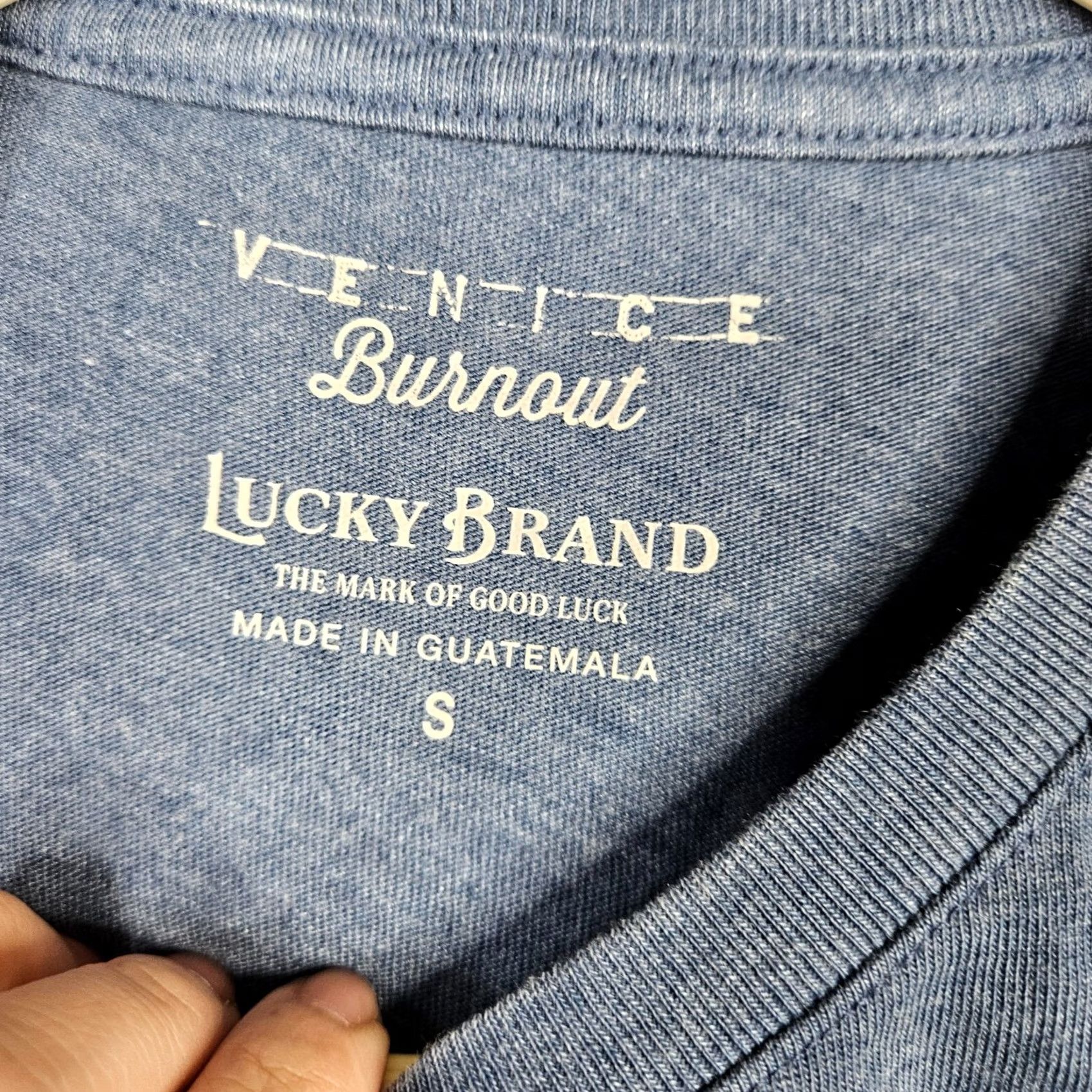 Lucky Brand Lucky Brand Burnout Men's Blue Graphic Short Sleeve T-shirt Size S NEW Size US S / EU 44-46 / 1 - 6 Thumbnail