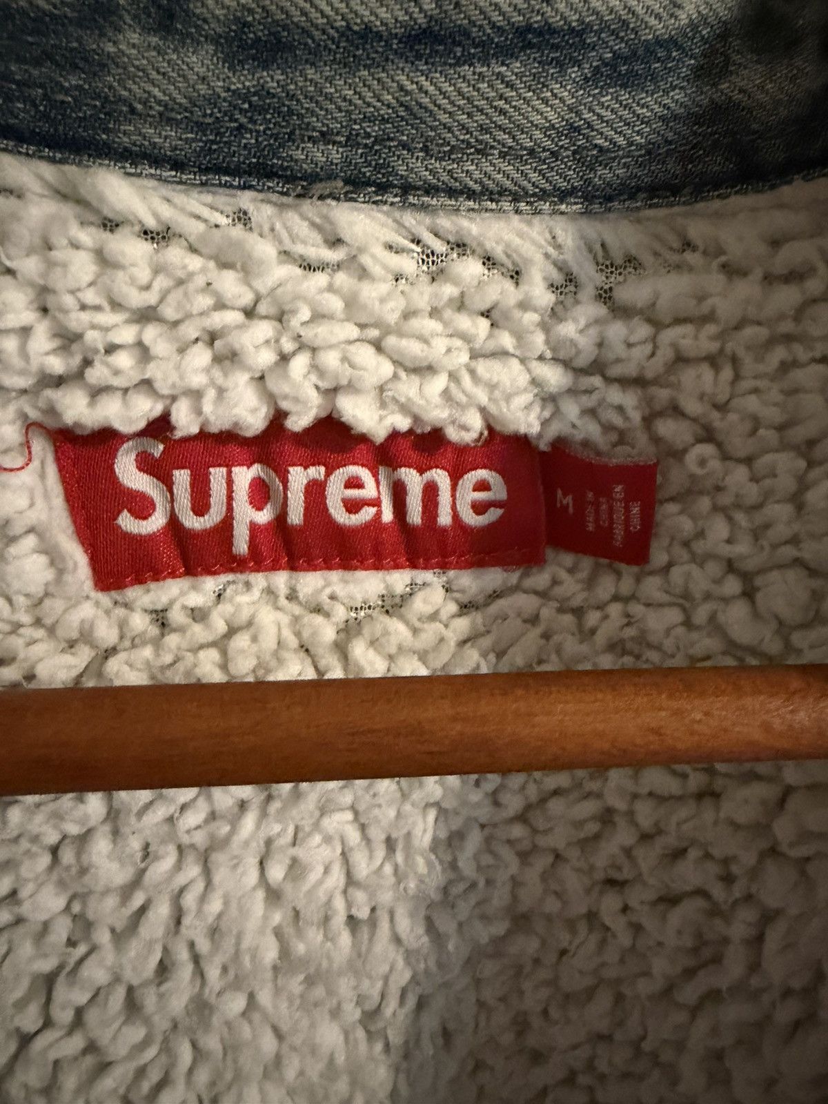 Supreme Supreme Faux Shearling Lined Work Shirt - Washed Indigo Size US M / EU 48-50 / 2 - 2 Thumbnail