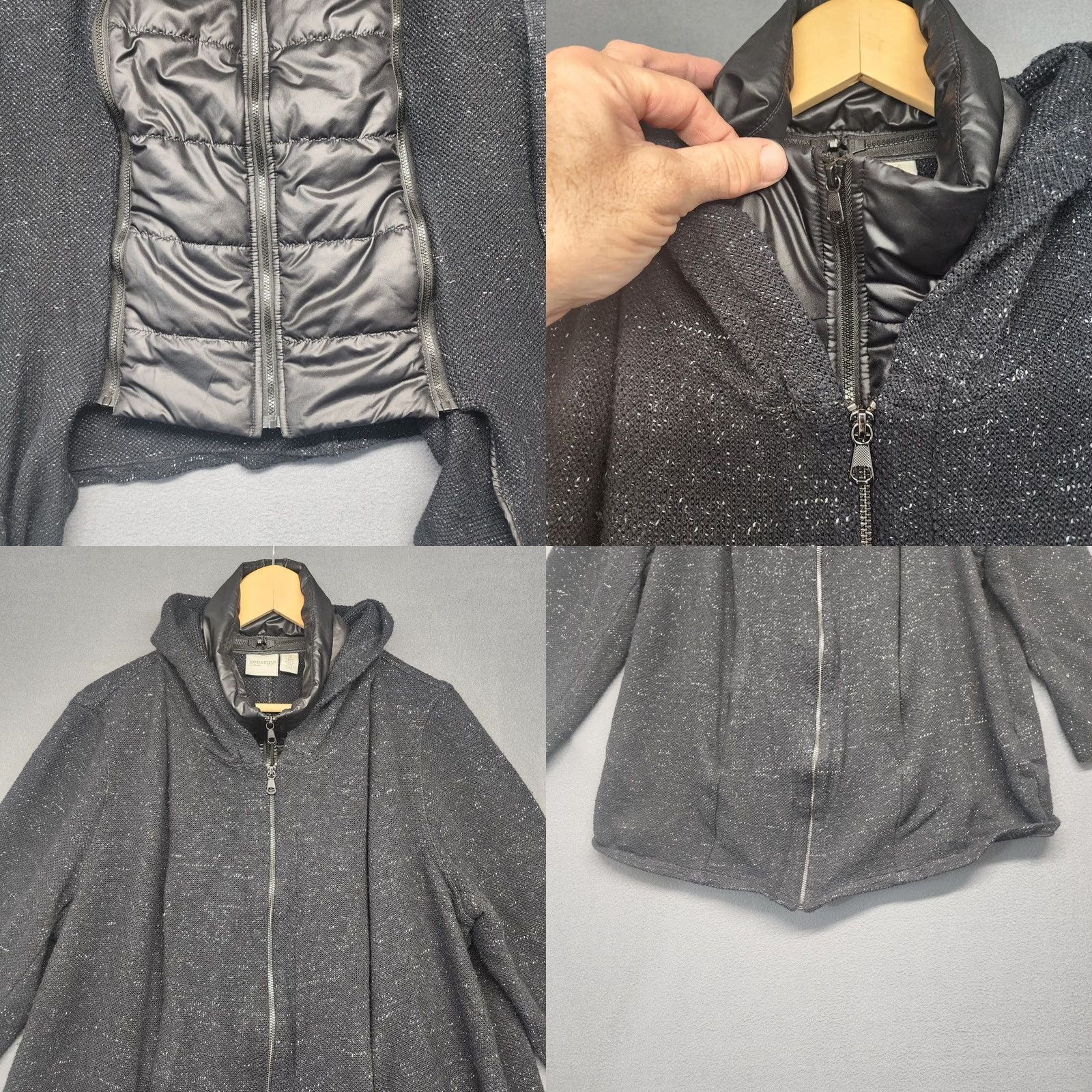 Vintage Chicos Zenergy Jacket Womens 3 US XL Black Detachable Lining Full Zip Hood Jacket Womens Long Sleeve Menagerie? Size L / US 10 / IT 46 - 9 Thumbnail