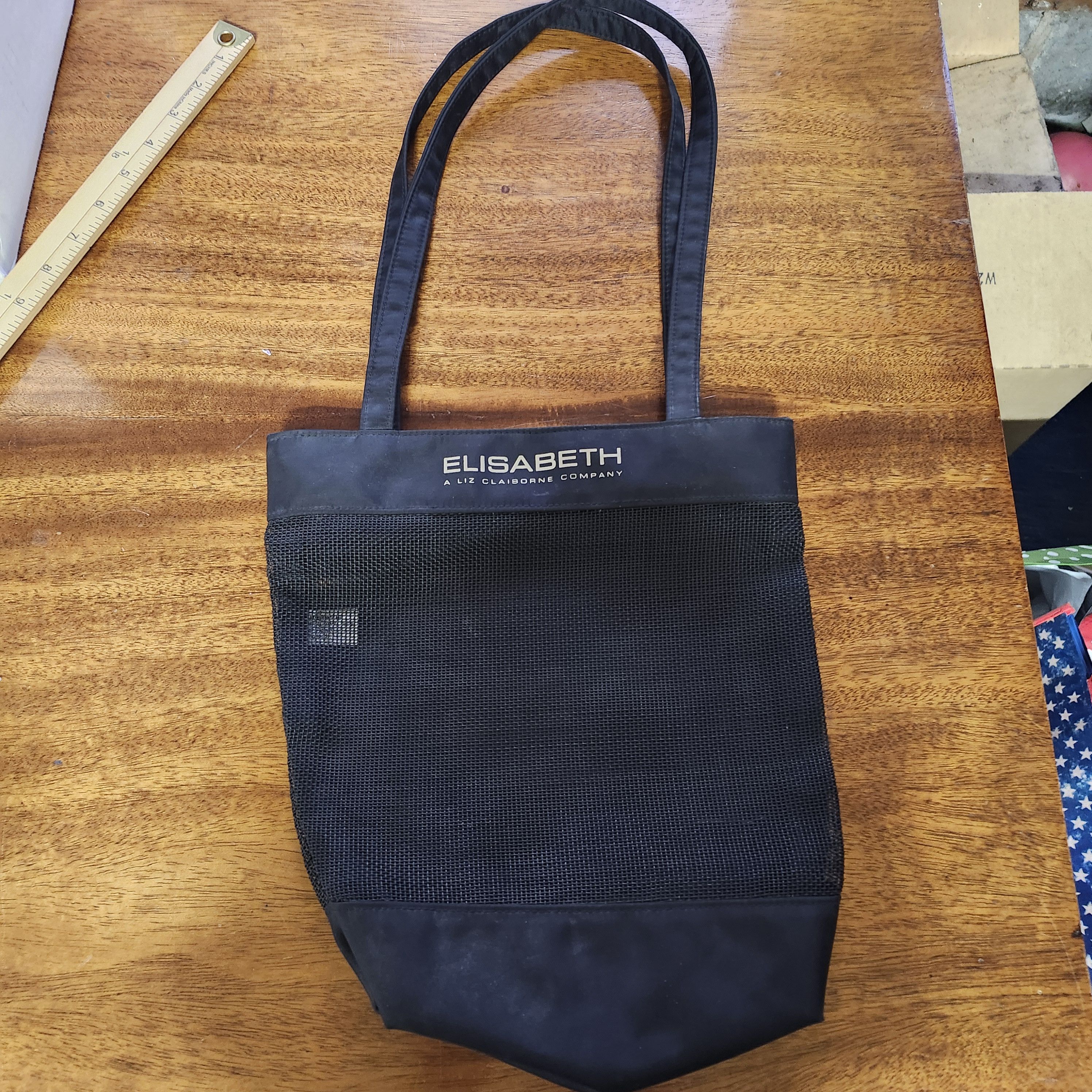 Liz Claiborne Elisabeth by Liz Claiborne Black Mesh Tote Beach Bag Travel Size ONE SIZE - 2 Thumbnail