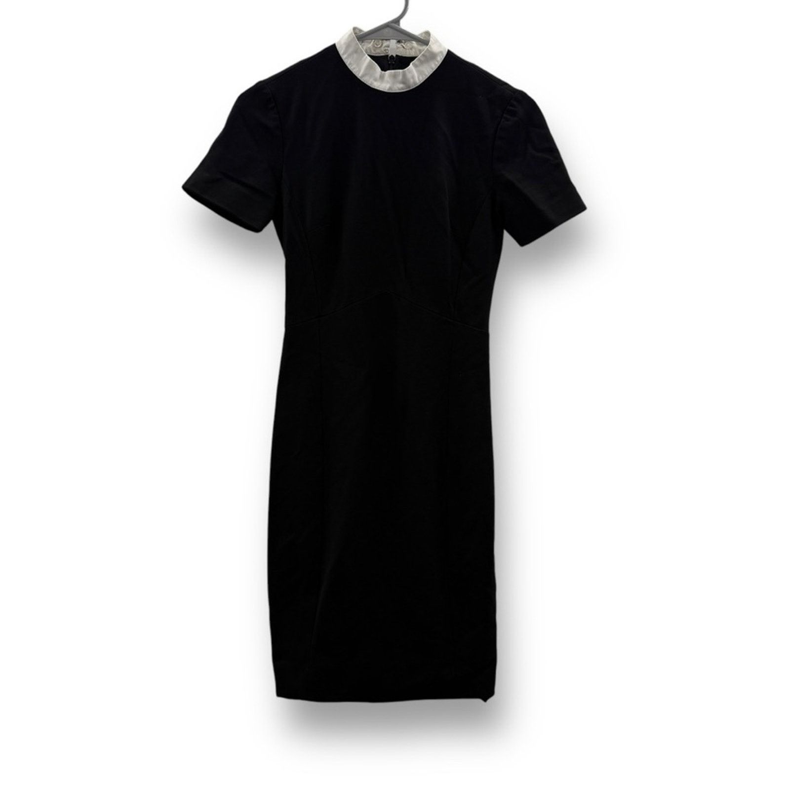 Jason Wu RTR Jason Wu Collection Black Contrast Collar Ponte Dress Size XS / US 0-2 / IT 36-38 - 2 Thumbnail