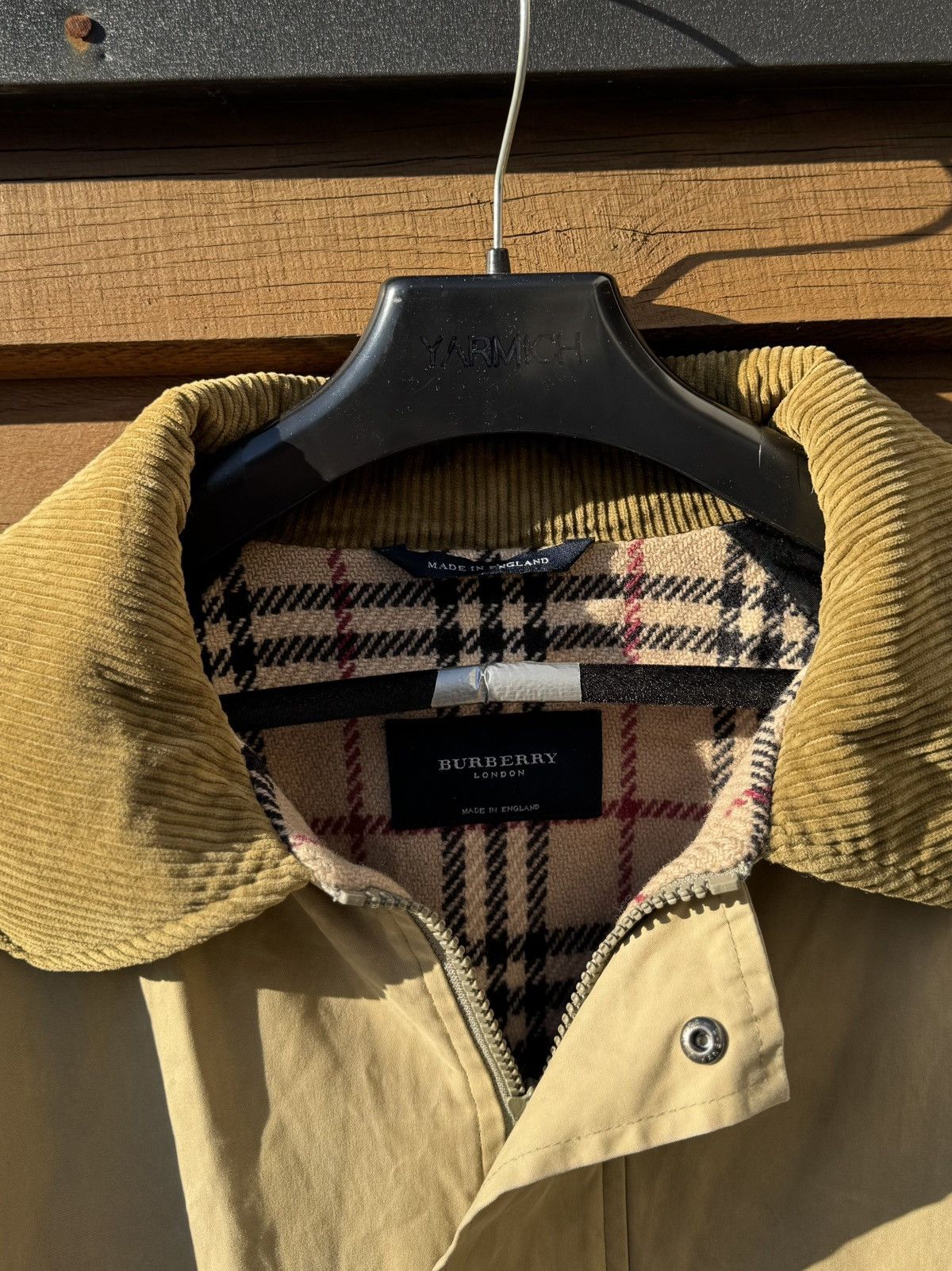 Burberry Vintage 90s Burberry London Beige Quilted Jacket Waxed Size US XL / EU 56 / 4 - 5 Thumbnail