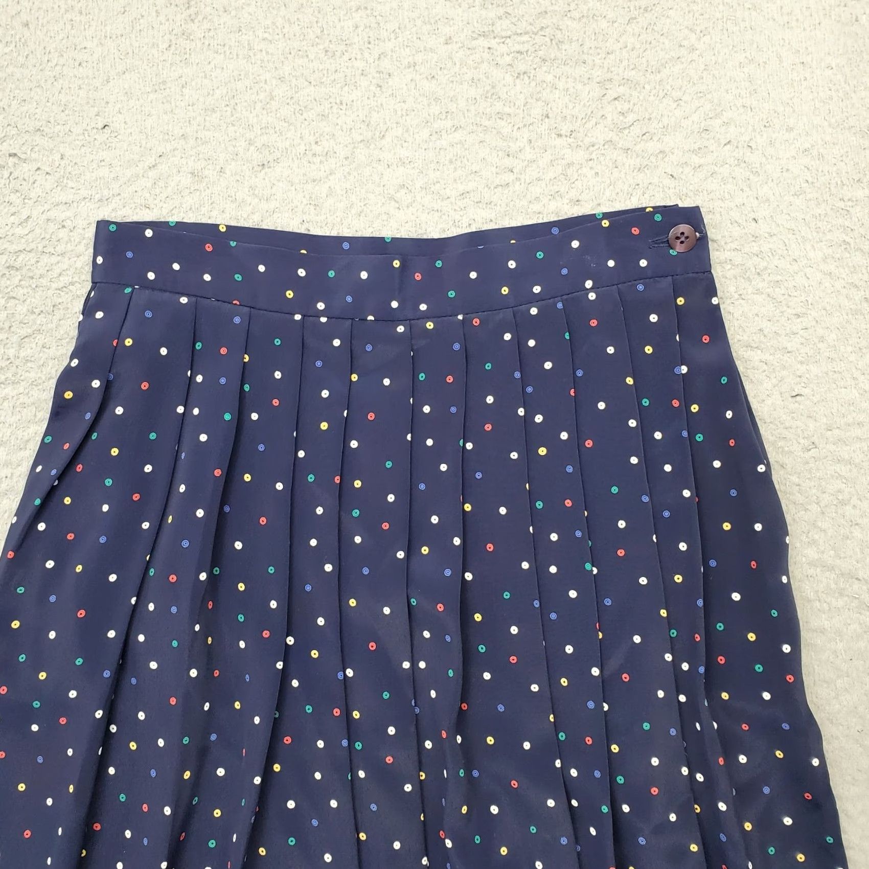 Talbots Talbots A-Line Skirt Womens Size 6 Multicolor Polka Dot Pleated Front Side Button Skirt Size 28" / US 6 / IT 42 - 5 Thumbnail