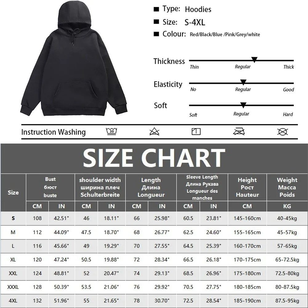 The Unbranded Brand US Men Hoodies Casual Long Sleeve Classic Hoodie Size US L / EU 52-54 / 3 - 7 Thumbnail