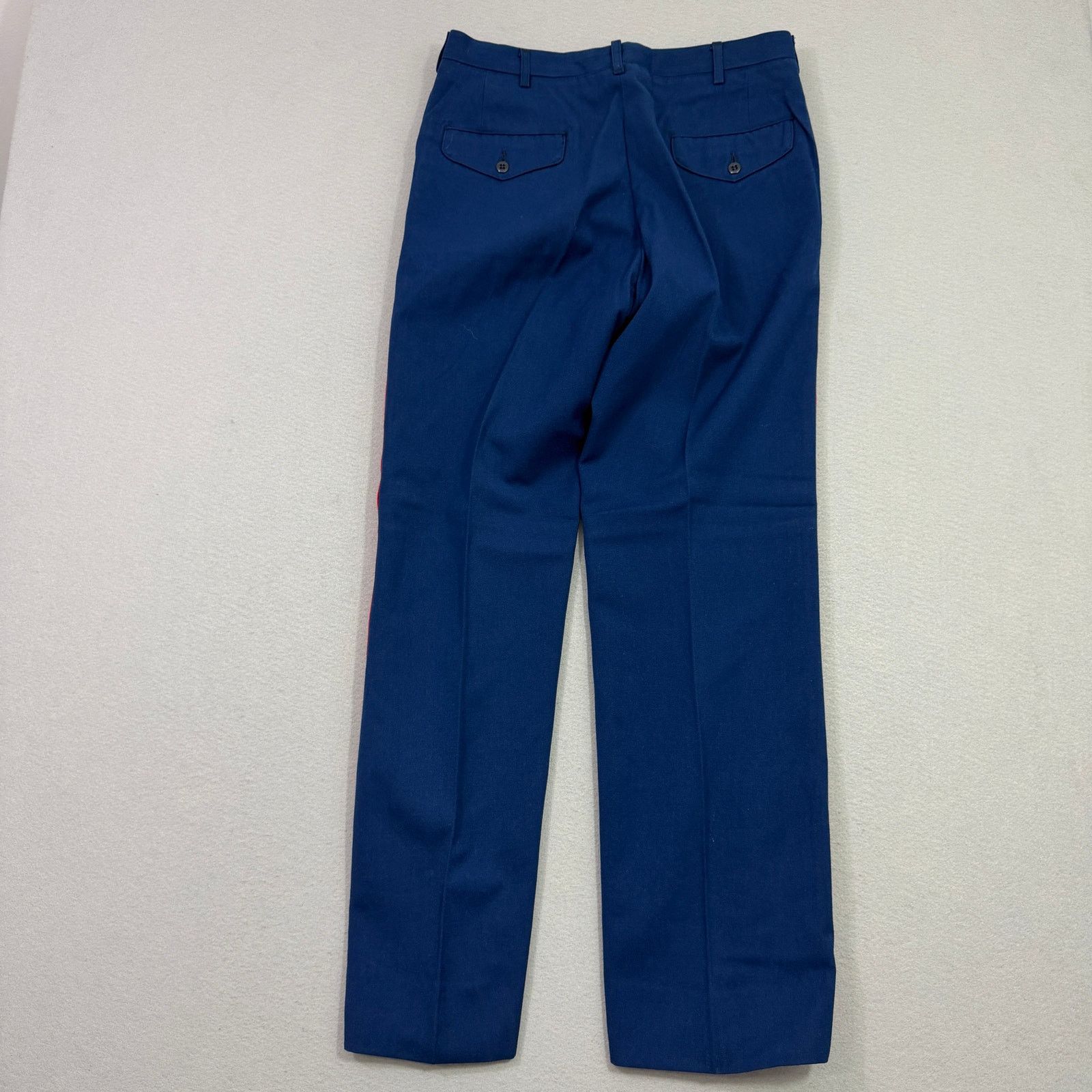 Vintage Vintage USMC Gabardine Wool Trousers 32S (32x30) Blue Red Size US 32 / EU 48 - 7 Thumbnail