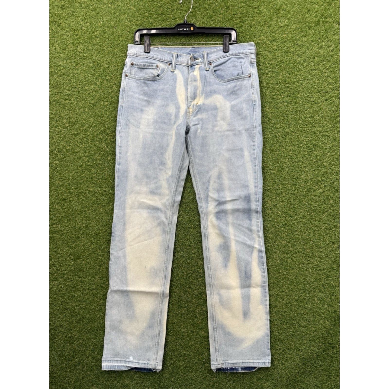 Levi's VINTAGE Levis 514 Jeans Mens 34x34 Blue Denim Straight Regular Cowboy Bleach Acid Wash Size US 34 / EU 50 - 2 Thumbnail