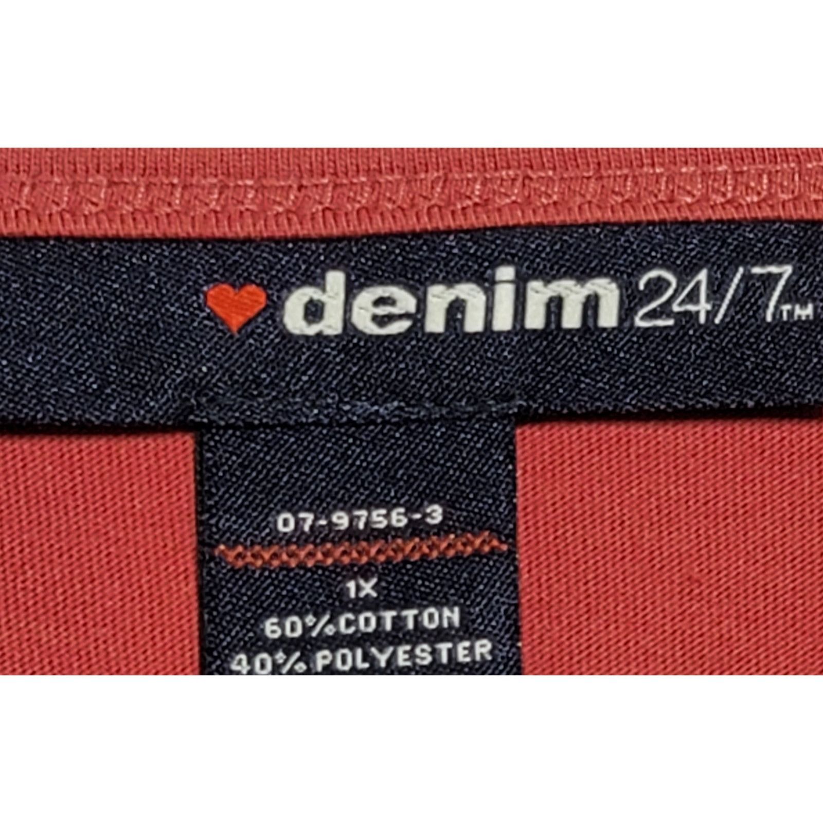 Other Denim 24/7 Red Brownish 2 In 1 Sequin Round Neck Top 1X Soft Size XXL / US 16-18 / IT 52-54 - 4 Thumbnail