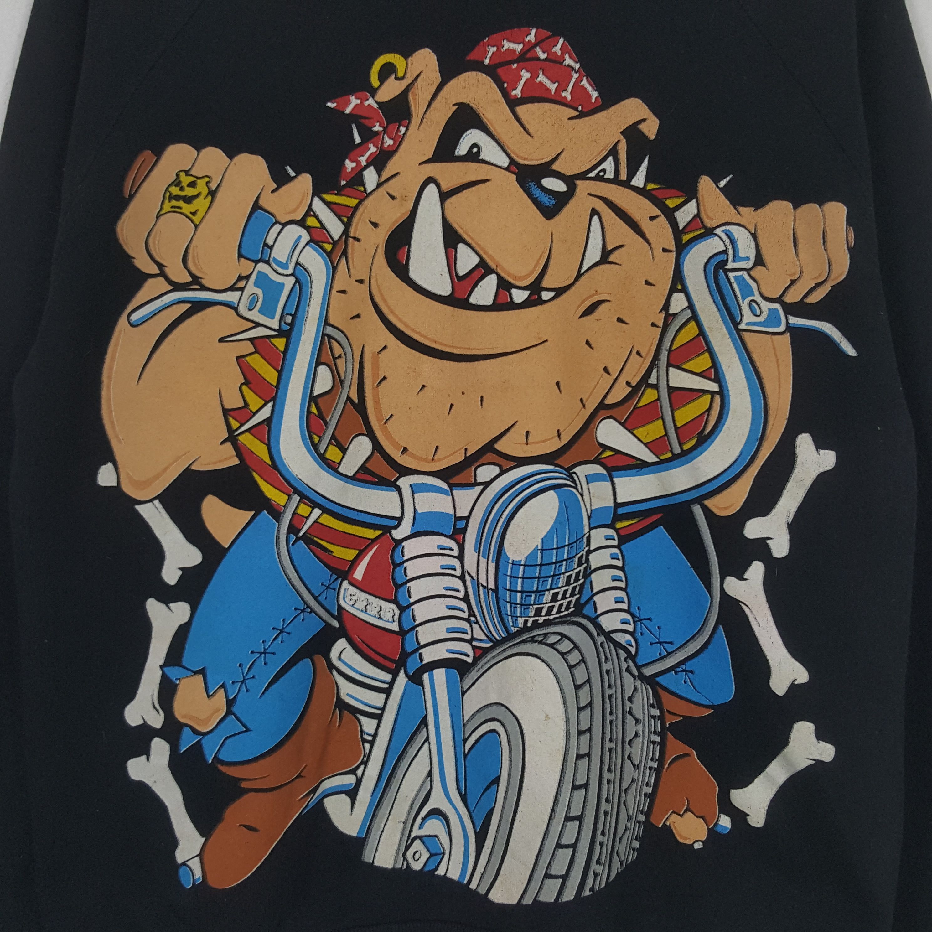 Cartoon Network × Vintage Vintage Bulldog Chopper Bikers Style Sweatshirt C283N4 Size US L / EU 52-54 / 3 - 2 Thumbnail