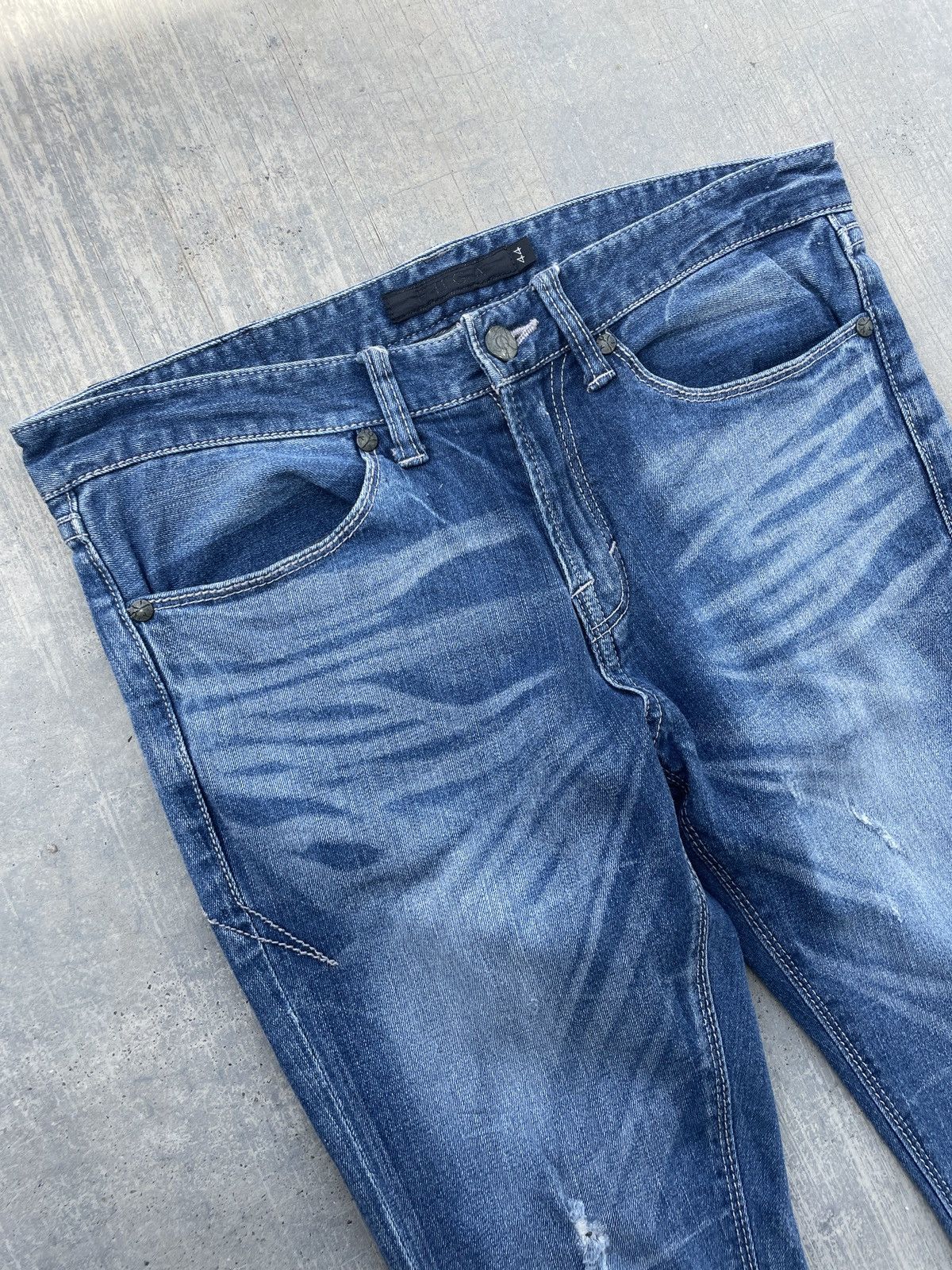 GOSTAR DE FUGA 2000s JAPANESE BRAND FUGA DISTRESSED SKINNY JEANS Size US 31 - 3 Thumbnail