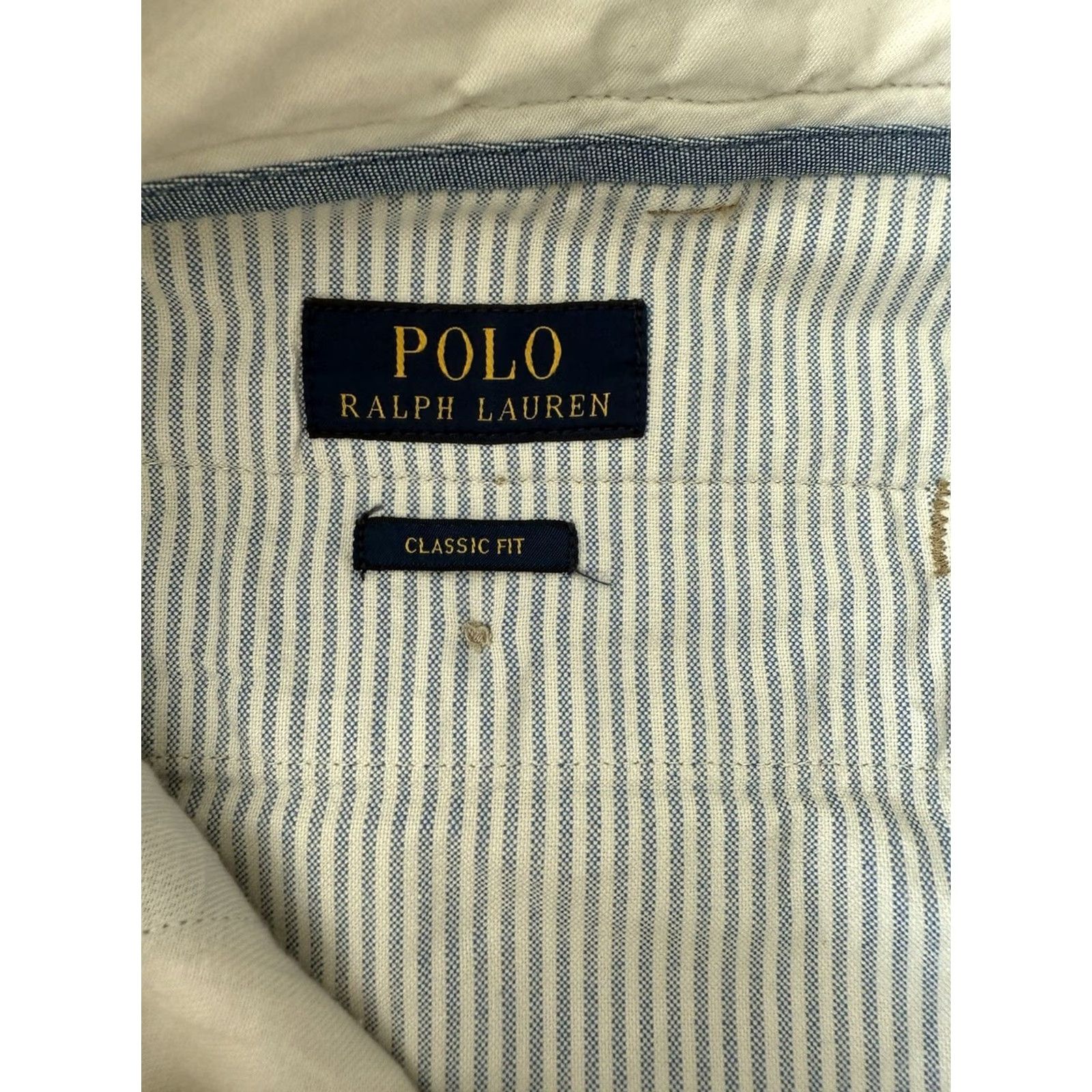 Polo Ralph Lauren Polo Ralph Lauren Classic Fit Chino Pants Men's 38x32 Flat Front Beige 100% Cotton Khaki Preppy Logo 90s Office Mens Size US M / EU 48-50 / 2 - 3 Thumbnail