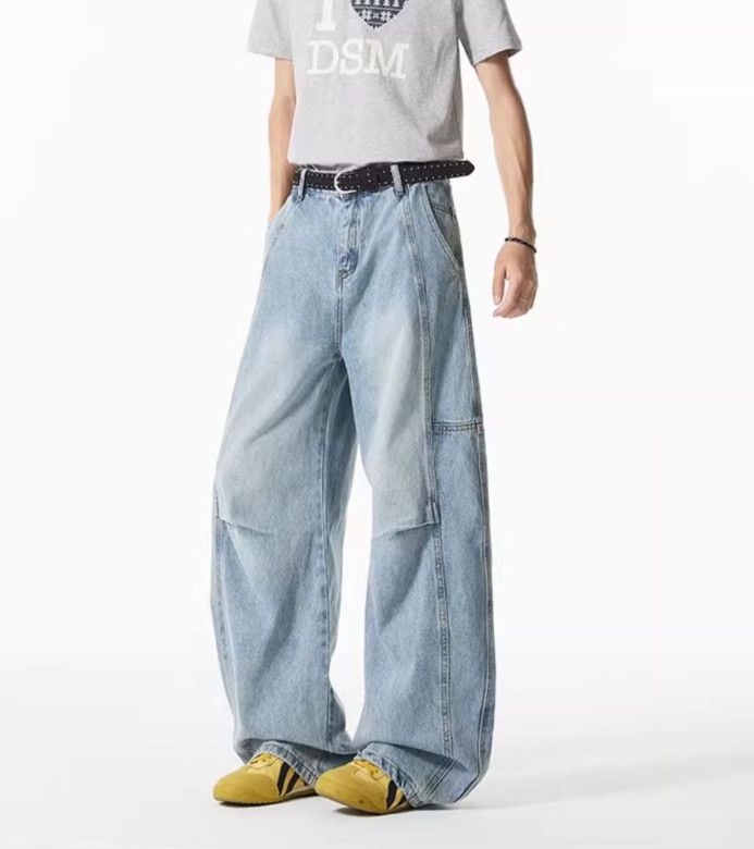 Japanese Brand American retro blue loose straight-leg scimitar jeans Size US 32 / EU 48 - 4 Thumbnail