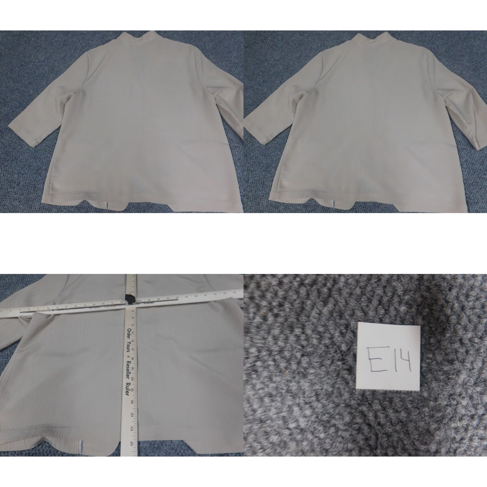 Blair Blair Blazer Three-Button Beige Lightweight Womens L Jacket Solid Notch Lapel Modern Tuxedo Casual Business Fall Winter Size L / US 10 / IT 46 - 8 Thumbnail