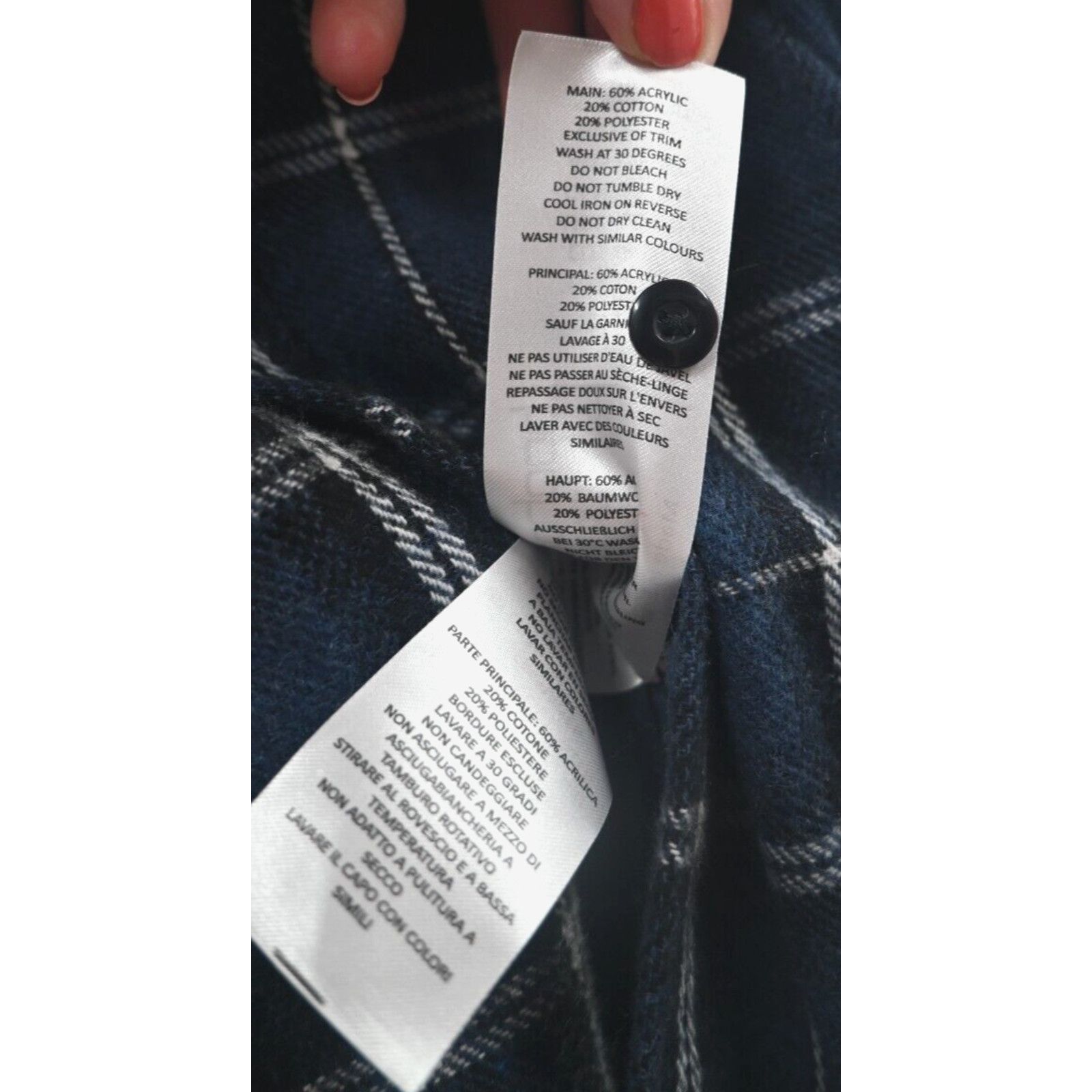 Boohoo BooHooMAN Norm Plaid Flannel Navy Blue Shirt Med Gorp Dadcor Size US M / EU 48-50 / 2 - 10 Thumbnail