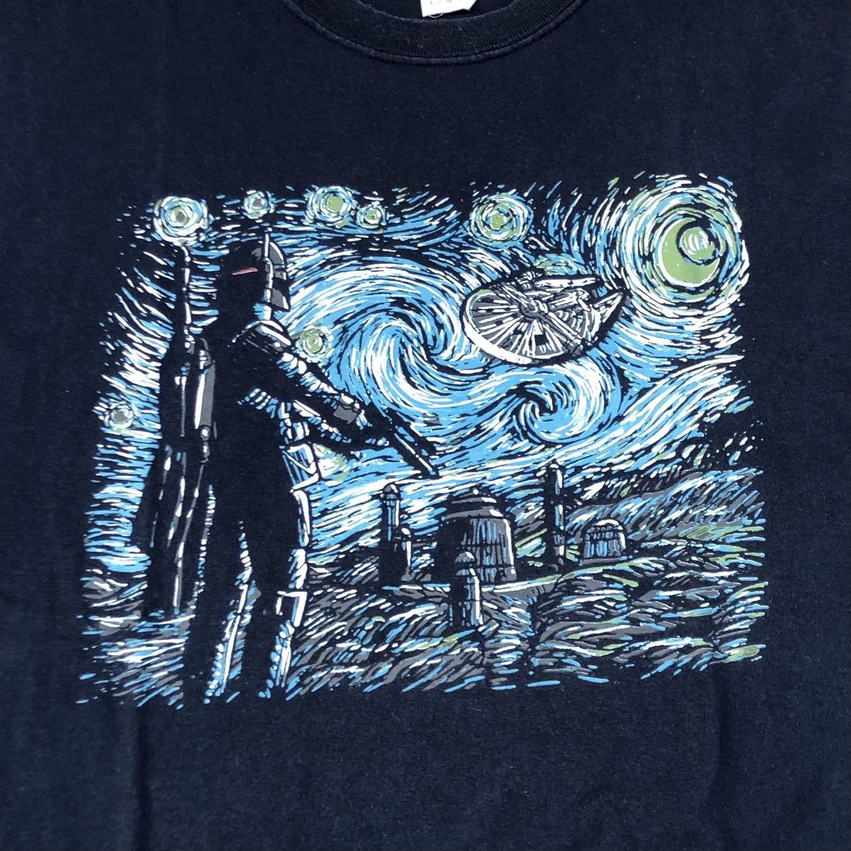 Vintage Parody art Van Gogh "Starry Wars" Tee Size US L / EU 52-54 / 3 - 3 Thumbnail