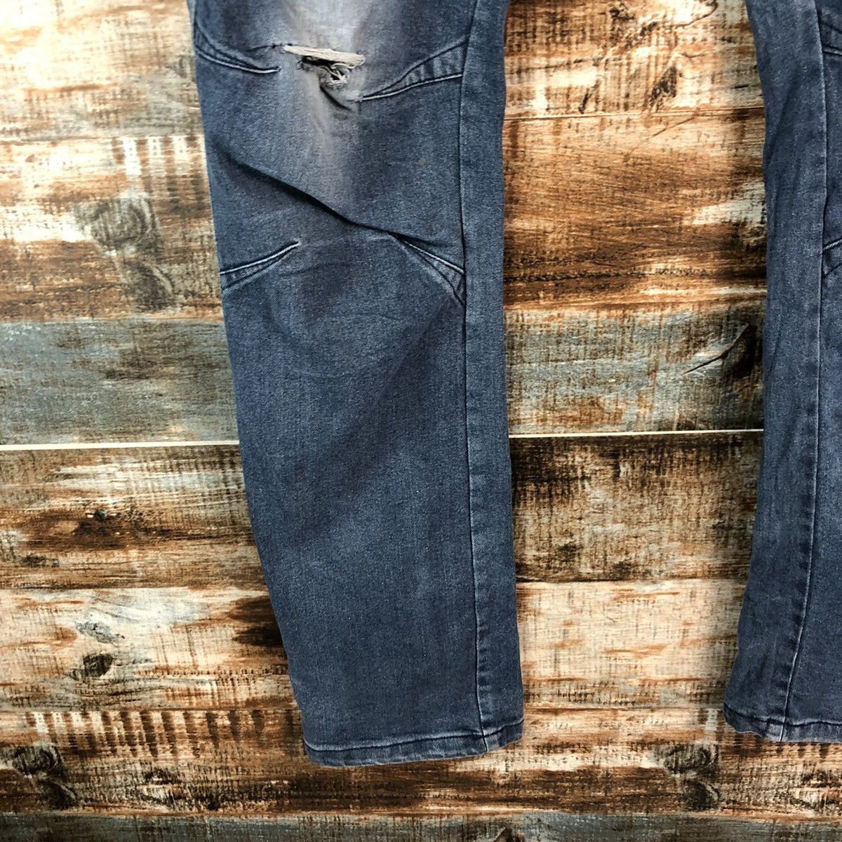 Japanese Brand Field Core Blue Distressed ripped Denim Pants #A2151 Size US 34 / EU 50 - 11 Thumbnail