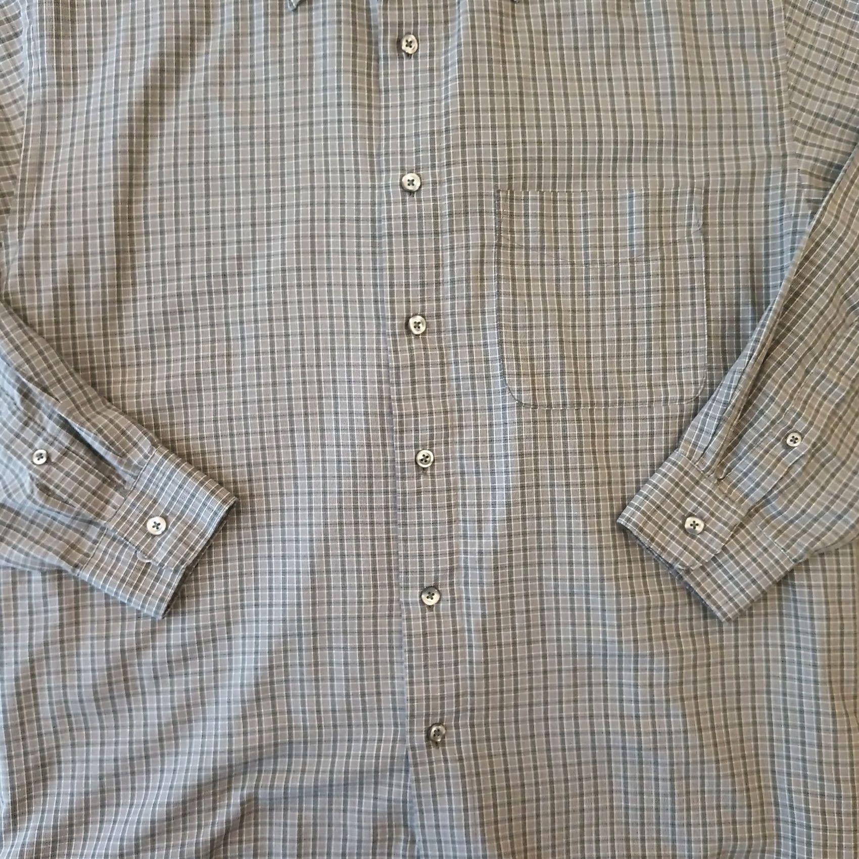 Arrow Arrow Shirt Mens Medium Gray Plaid Long Sleeve Button Up Cotton Blend Size US M / EU 48-50 / 2 - 4 Thumbnail