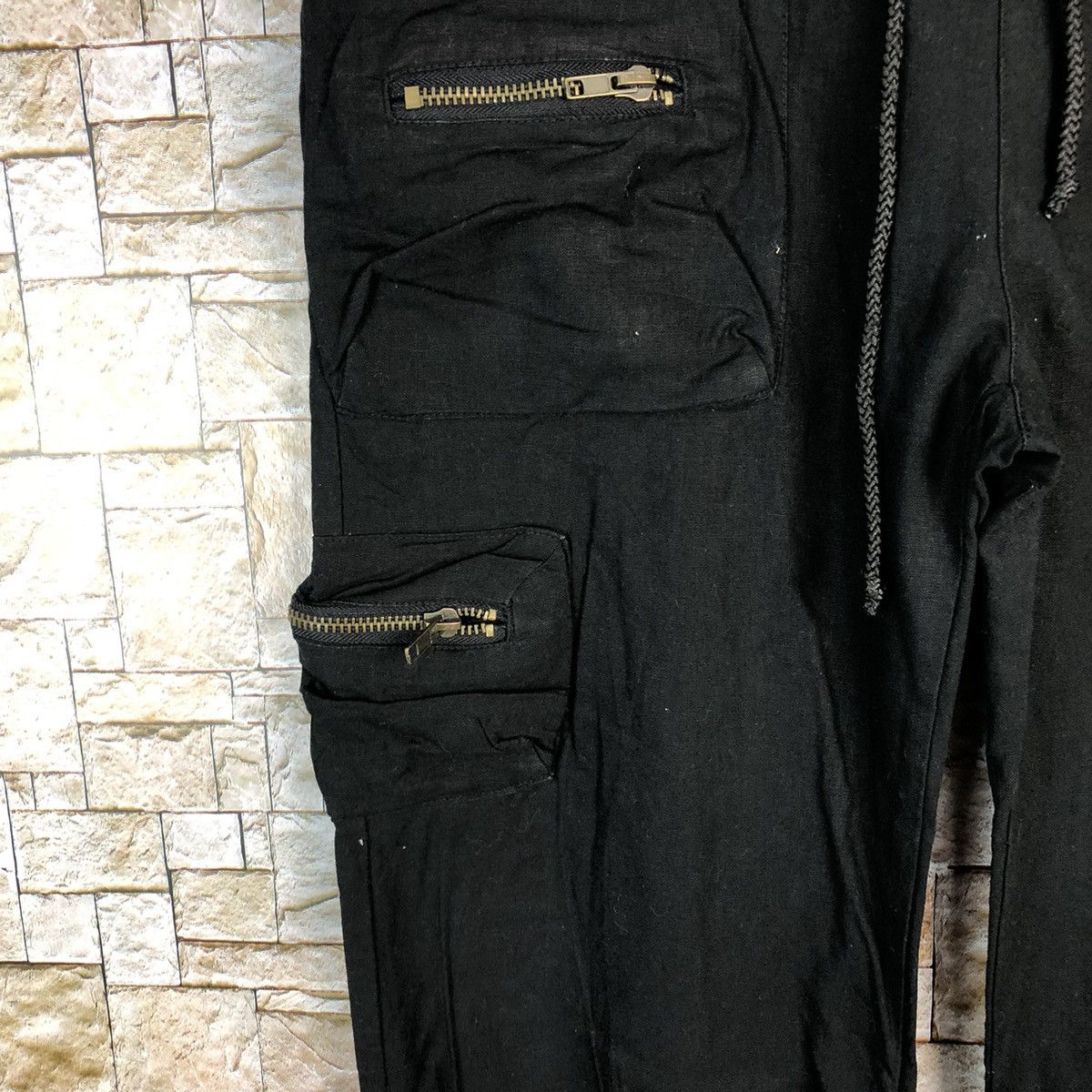 Japanese Brand Hucom Black Multipocket Cropped Pants #A378 Size 31" - 9 Thumbnail