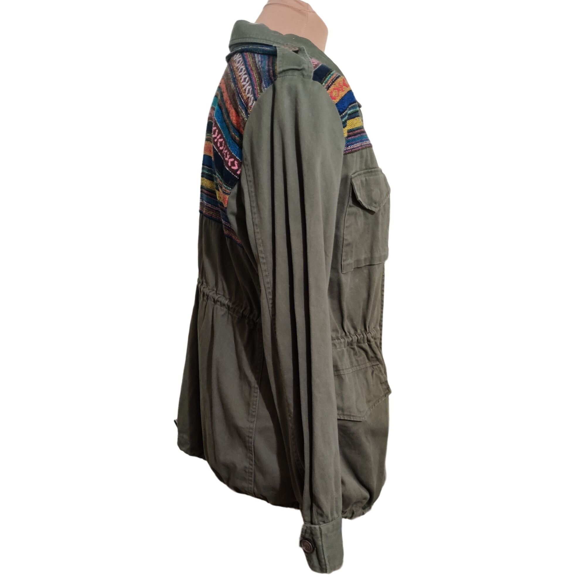 Forever 21 Forever 21 Womens Jacket Military Cargo Colorful Aztec Strip Size L / US 10 / IT 46 - 7 Thumbnail