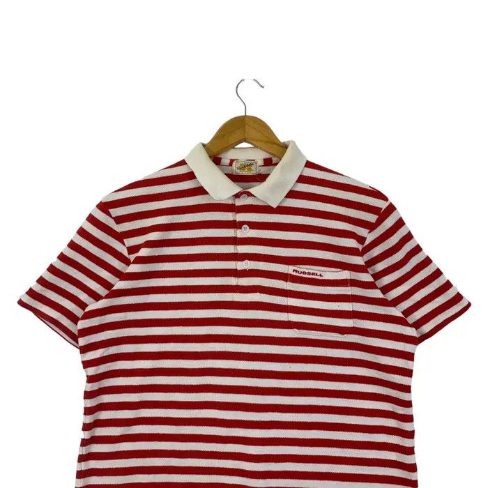Russell Athletic Vintage RUSSELL ATHLETIC x MIZUNO Striped Polo Tee Shirt Size M / US 6-8 / IT 42-44 - 2 Thumbnail
