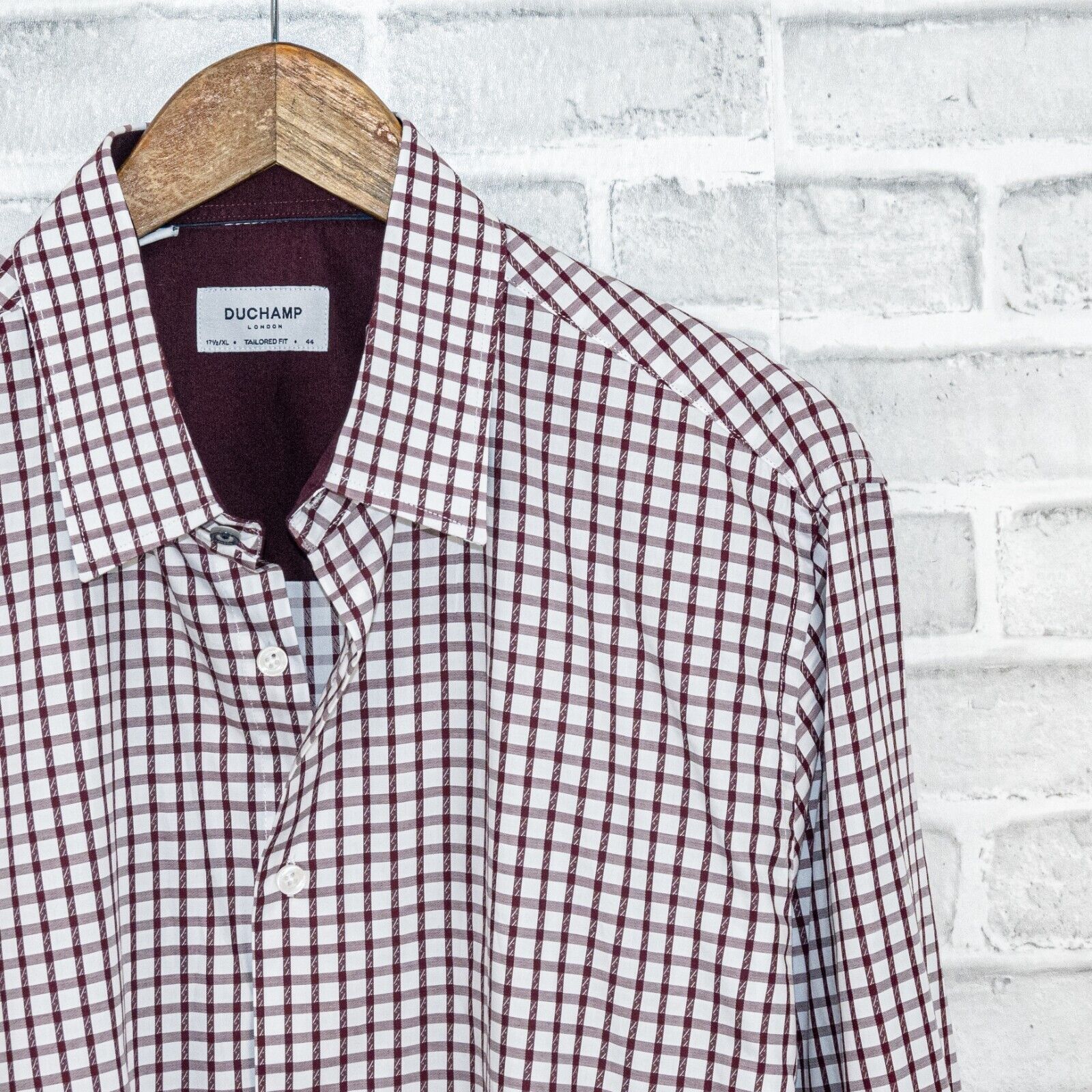 Duchamp DUCHAMP London Tailored Fit Button up Shirt white burgundy Size US XL / EU 56 / 4 - 3 Thumbnail