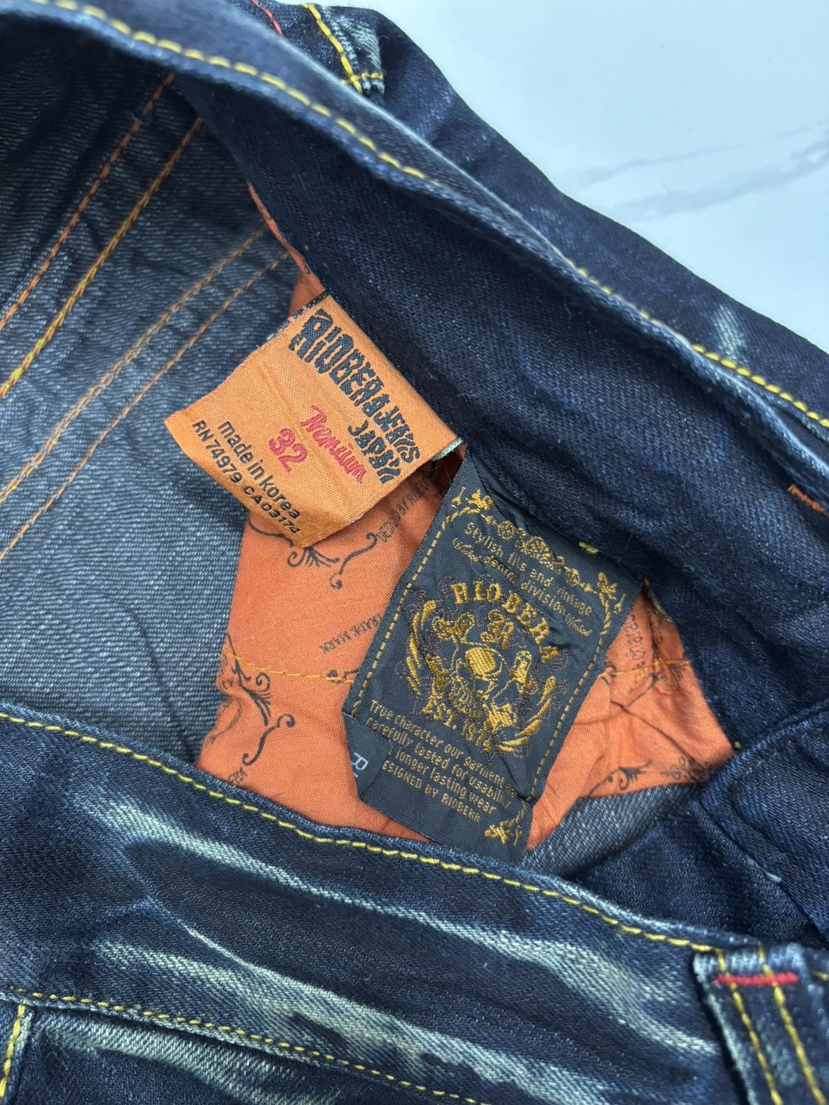 If Six Was Nine 🔥RIOBERA JEANS Embroidery Denim Blue Jeans Size US 32 / EU 48 - 10 Thumbnail