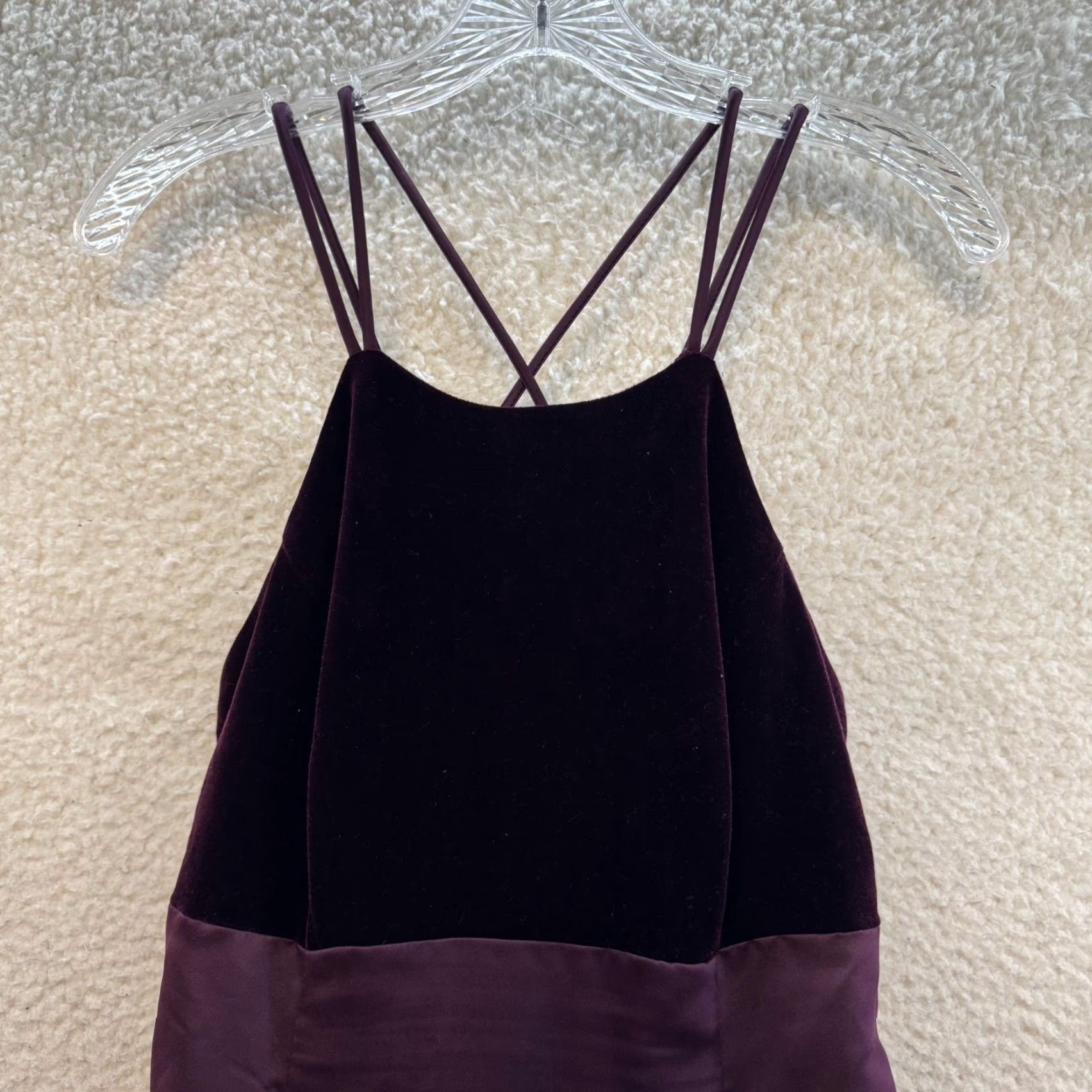 Vintage VINTAGE 90s Y2K Betsy & Adam Prom Dress 12 Large Plum Purple Velvet Satin Eveningwear Ball Gown Girls Womens Size XL / US 12-14 / IT 48-50 - 3 Thumbnail