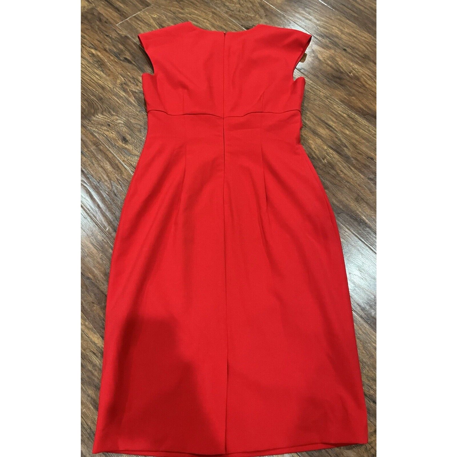 Calvin Klein Calvin Klein Red Dress Size 4 V Neck Knee Sleeveless fornal Size S / US 4 / IT 40 - 2 Thumbnail