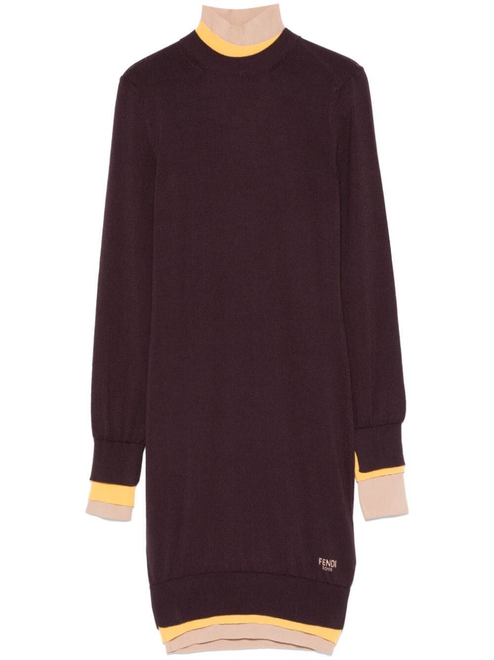 Fendi MULTI LAYER WOOL FITTED DRESS Size M / US 6-8 / IT 42-44 - 1 Thumbnail