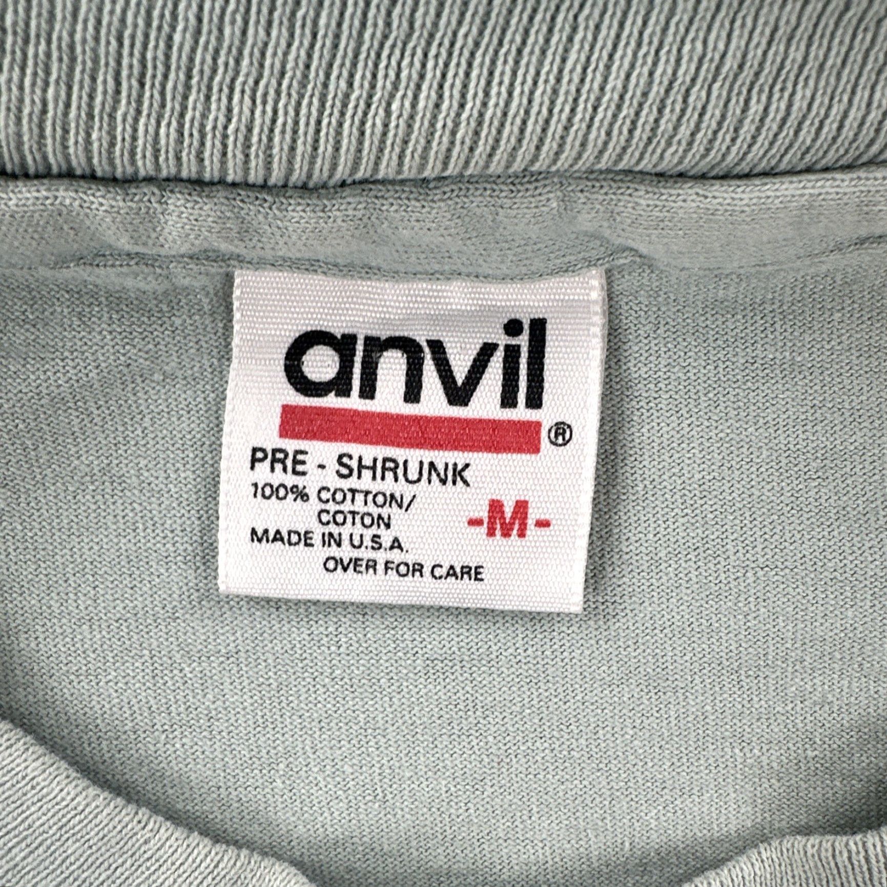 Anvil VINTAGE Anvil Shirt Mens M Green Single Stitch USA 90s Crew Neck Short Sleeve Size US M / EU 48-50 / 2 - 7 Thumbnail