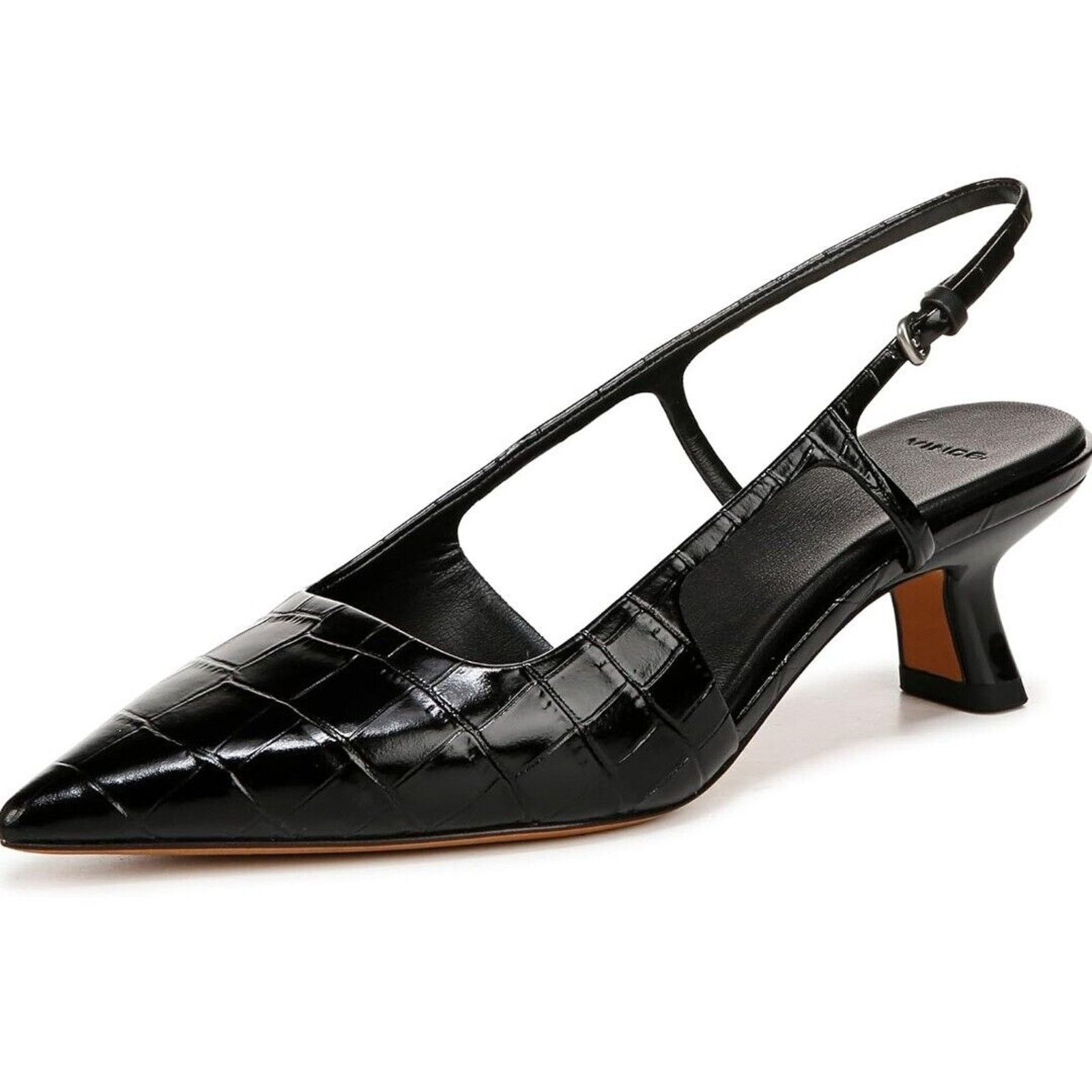 Vince Vince Womens Bianca Black CR, Black Crock Print Leather Size US 6.5 / IT 36.5 - 1 Thumbnail