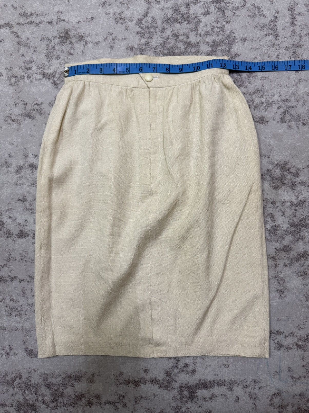 Thierry Mugler Vintage Thierry Mugler Linen Blend Cream Pencil Skirt Size 24" / US 00 / IT 34 - 16 Thumbnail