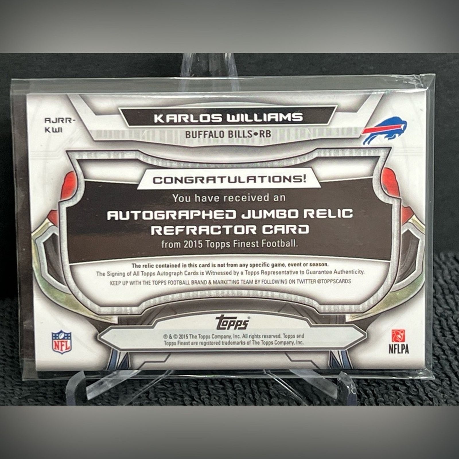 Topperz 2015 Topps Finest Rookie Camo Refractor /15 Karlos Williams Size ONE SIZE - 3 Thumbnail