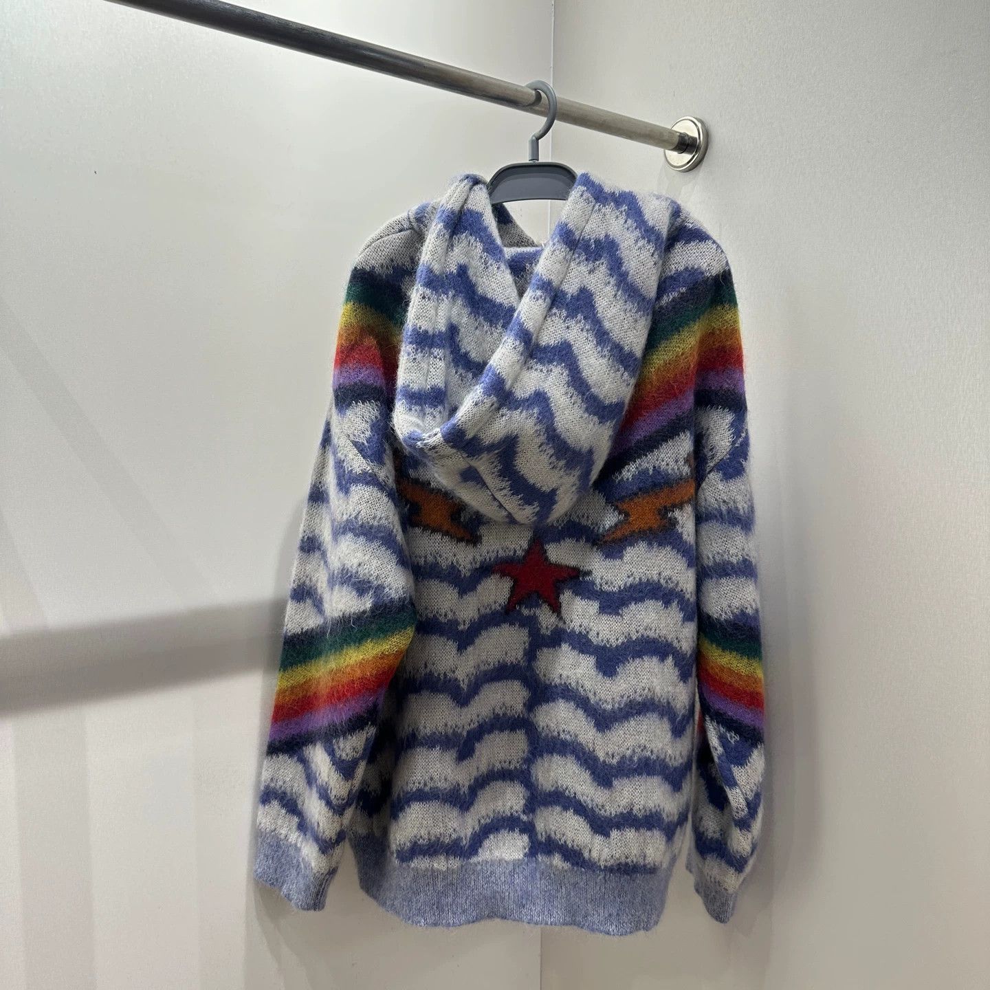Celine Celine jan811 rainbow lightning mohair hoodie m Size M / US 6-8 / IT 42-44 - 2 Thumbnail