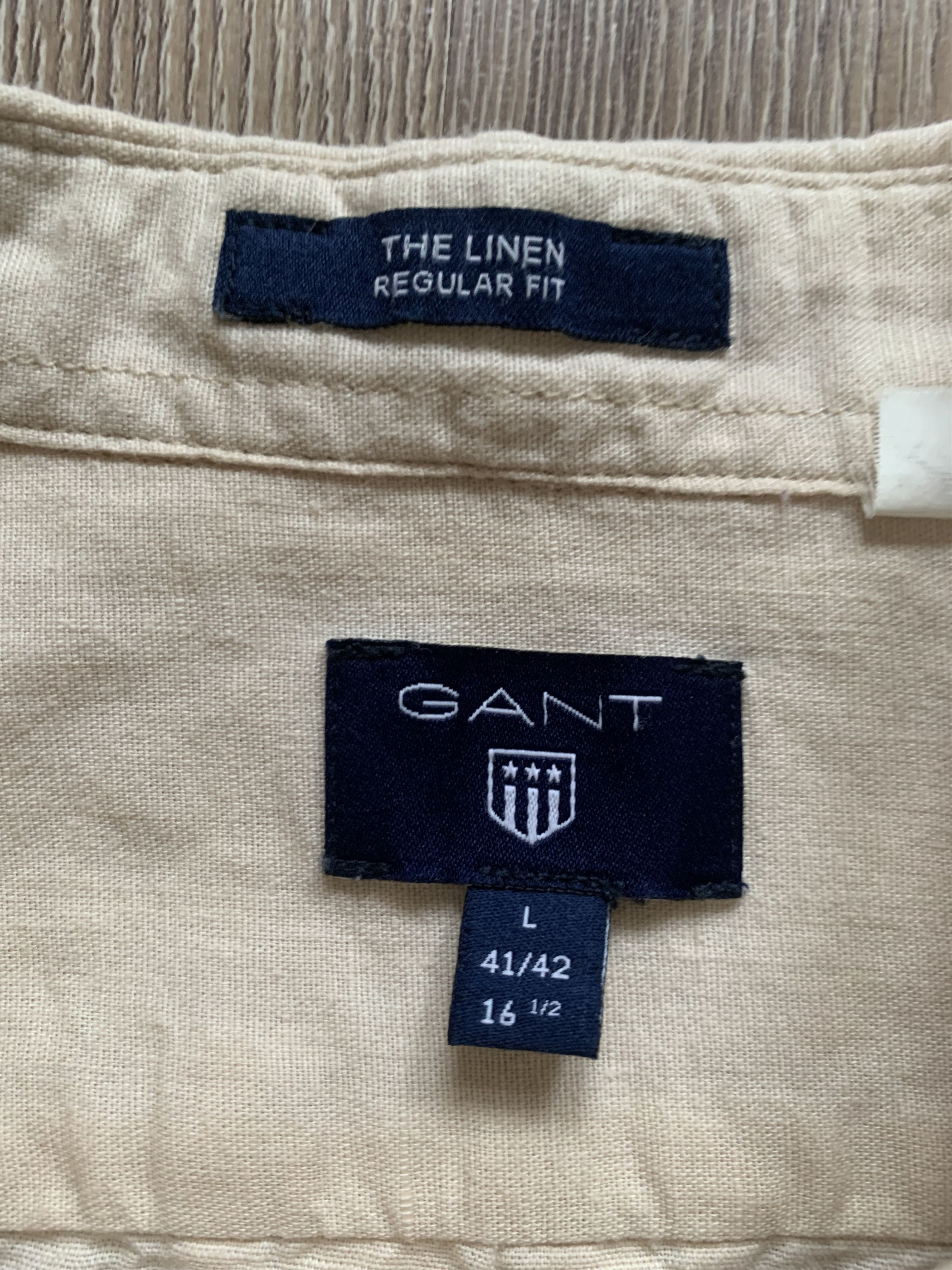 Gant Gant Beige Linen Short Sleeve Pocket Shirt Size US L / EU 52-54 / 3 - 5 Thumbnail