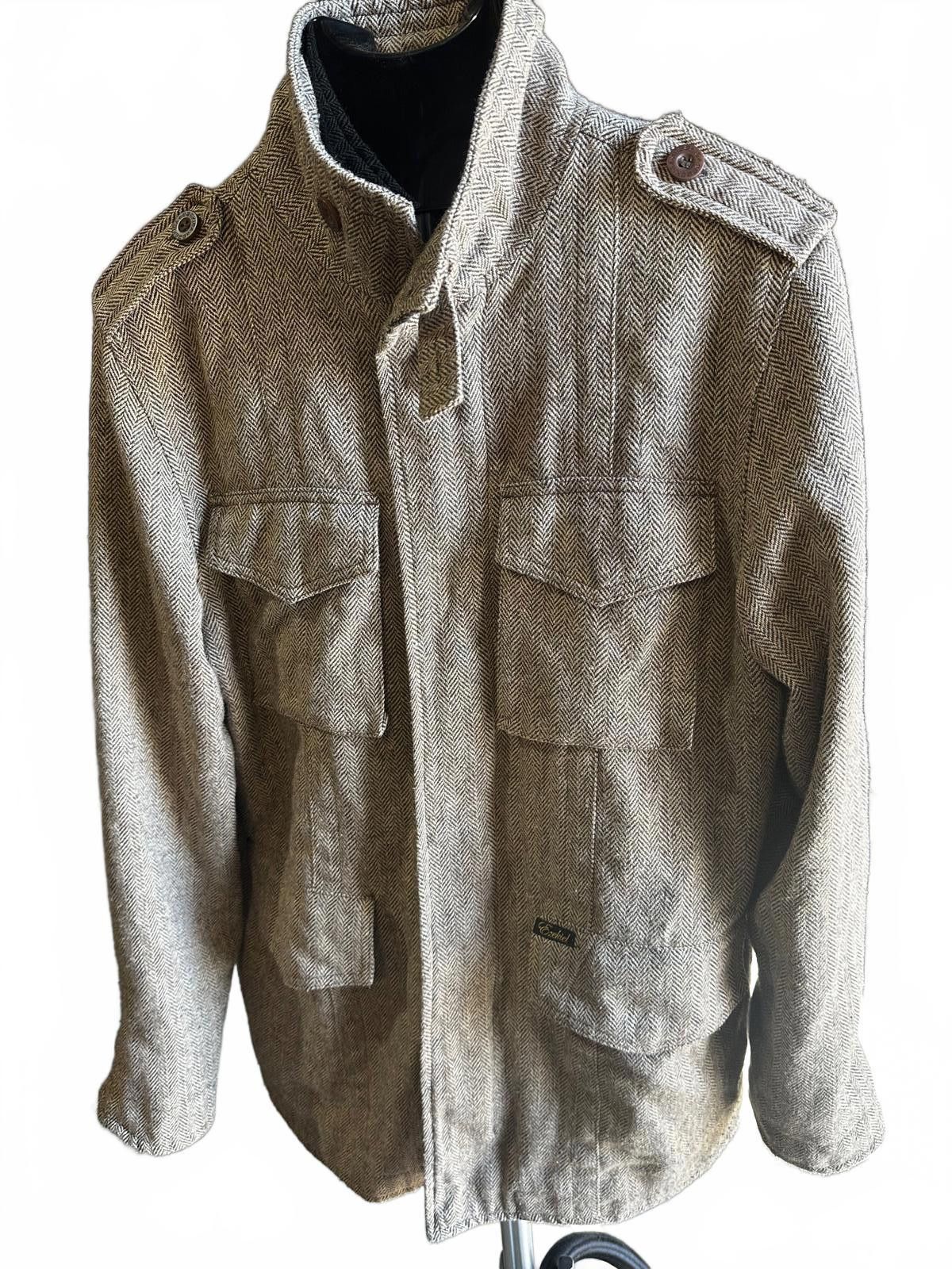 Ezekiel Ezekiel Black Label Herringbone Wool Blend Field Jacket Size US L / EU 52-54 / 3 - 1 Thumbnail