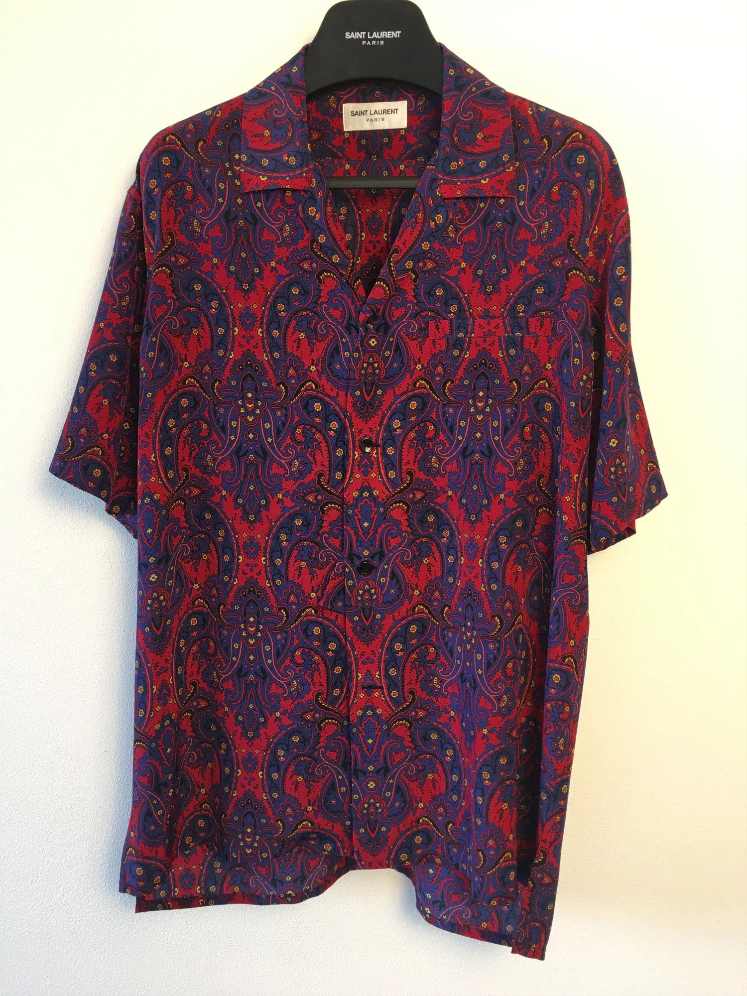 Saint Laurent Paris SS'22 Shirt Printed Paisley in Silk Size US S / EU 44-46 / 1 - 1 Thumbnail