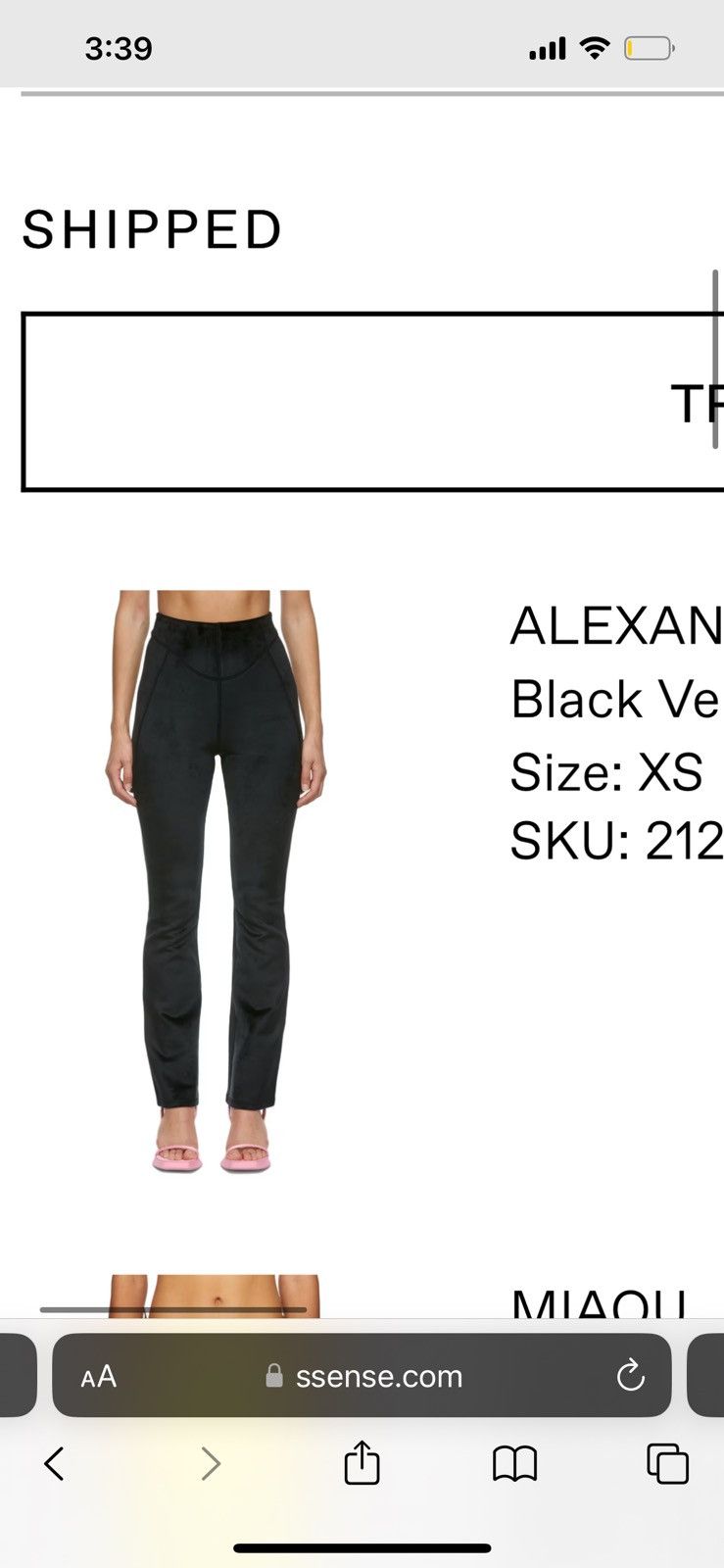 image of T By Alexander Wang Black Velour Flared Leggings, Women's (Size 24)